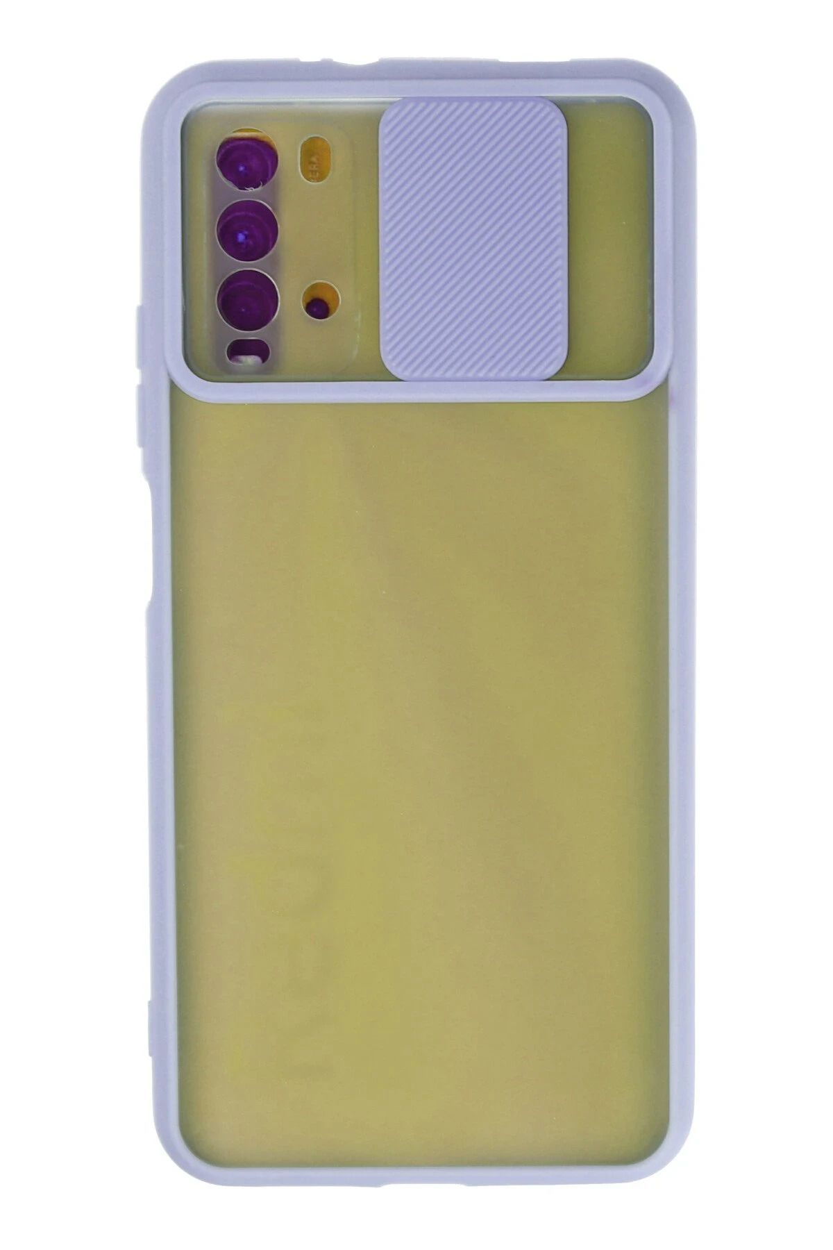 NewFace Xiaomi Redmi 9T Kılıf Palm Buzlu Kamera Sürgülü Silikon - Lila NRMSA