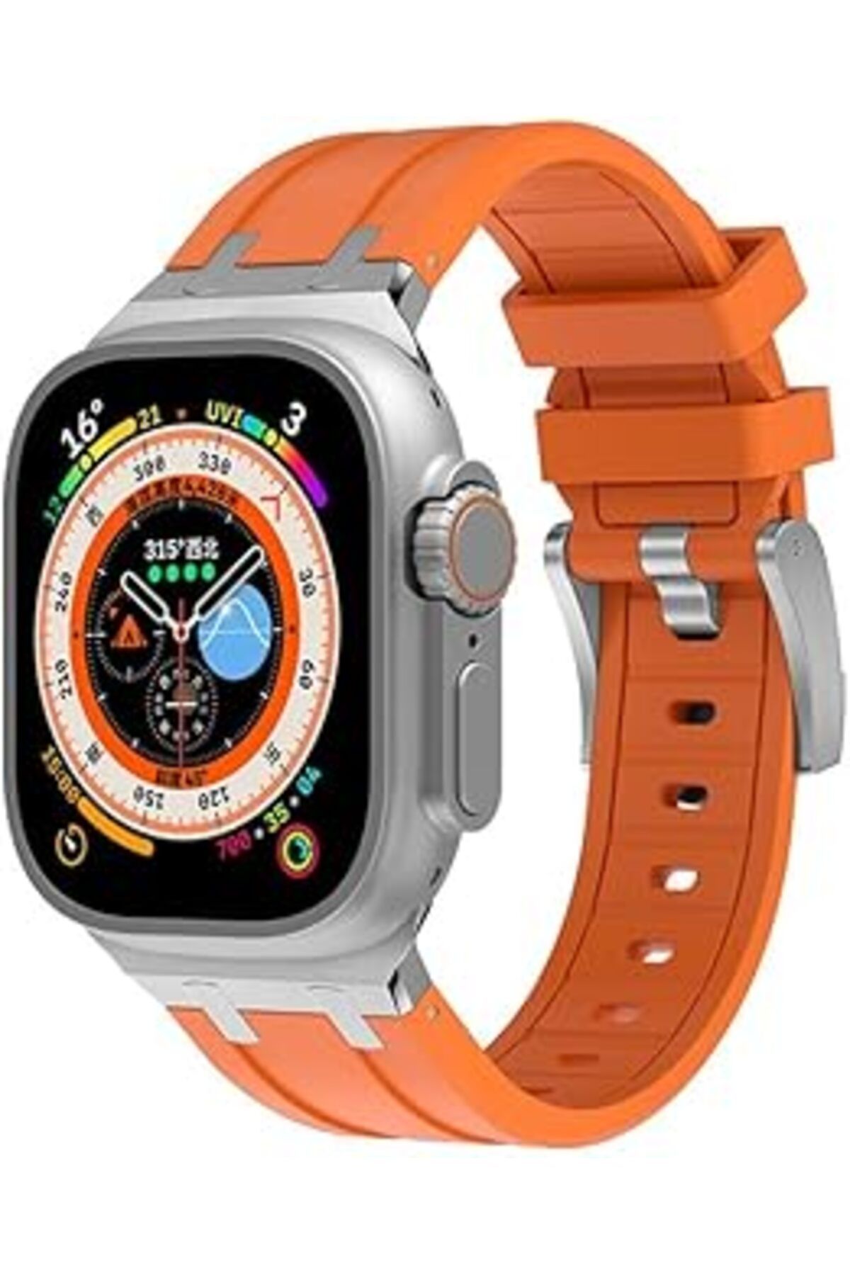 karadağsb Zore Apple İle Uyumlu Watch 42Mm Krd-89 Silikon Kordon Turuncu