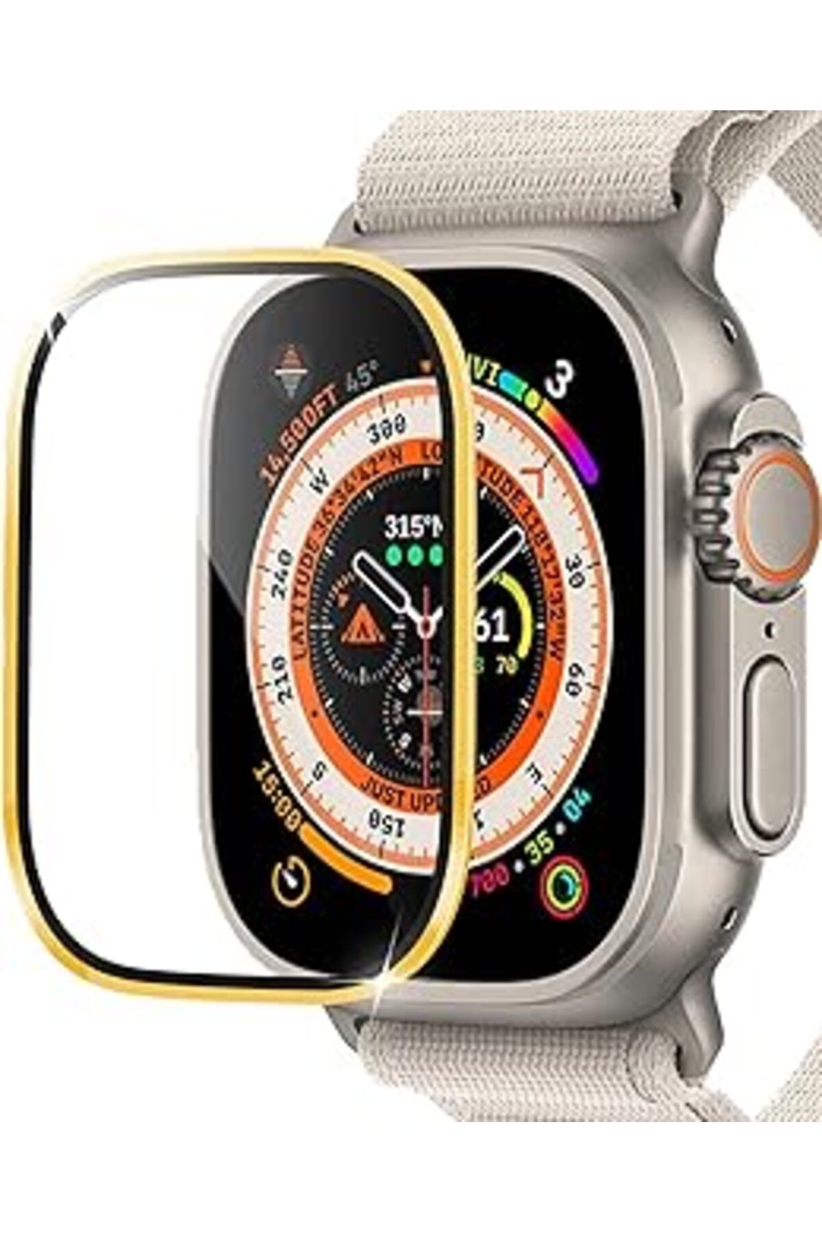 karadağsb Microsonic Apple Watch Ultra 2 Tam Kaplayan Cam Ekran Koruyucu V2 Gold