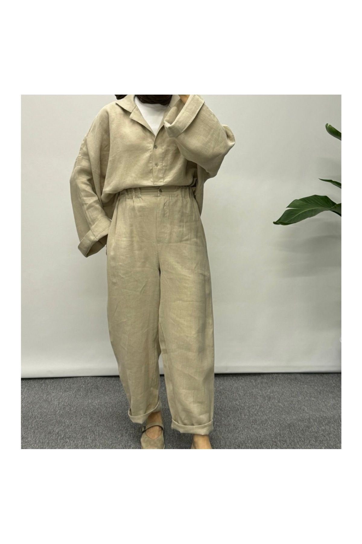 yeap collection Oversıze Keten Pantolon