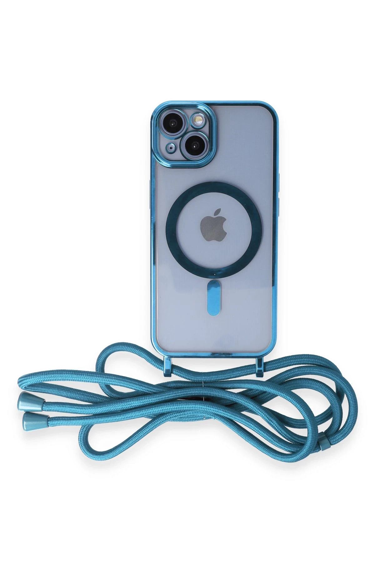 NewFace iPhone 13 uyumlu  Kılıf Divo Lazer Askılı Magsafe Kapak - Sierra Blue INSLM