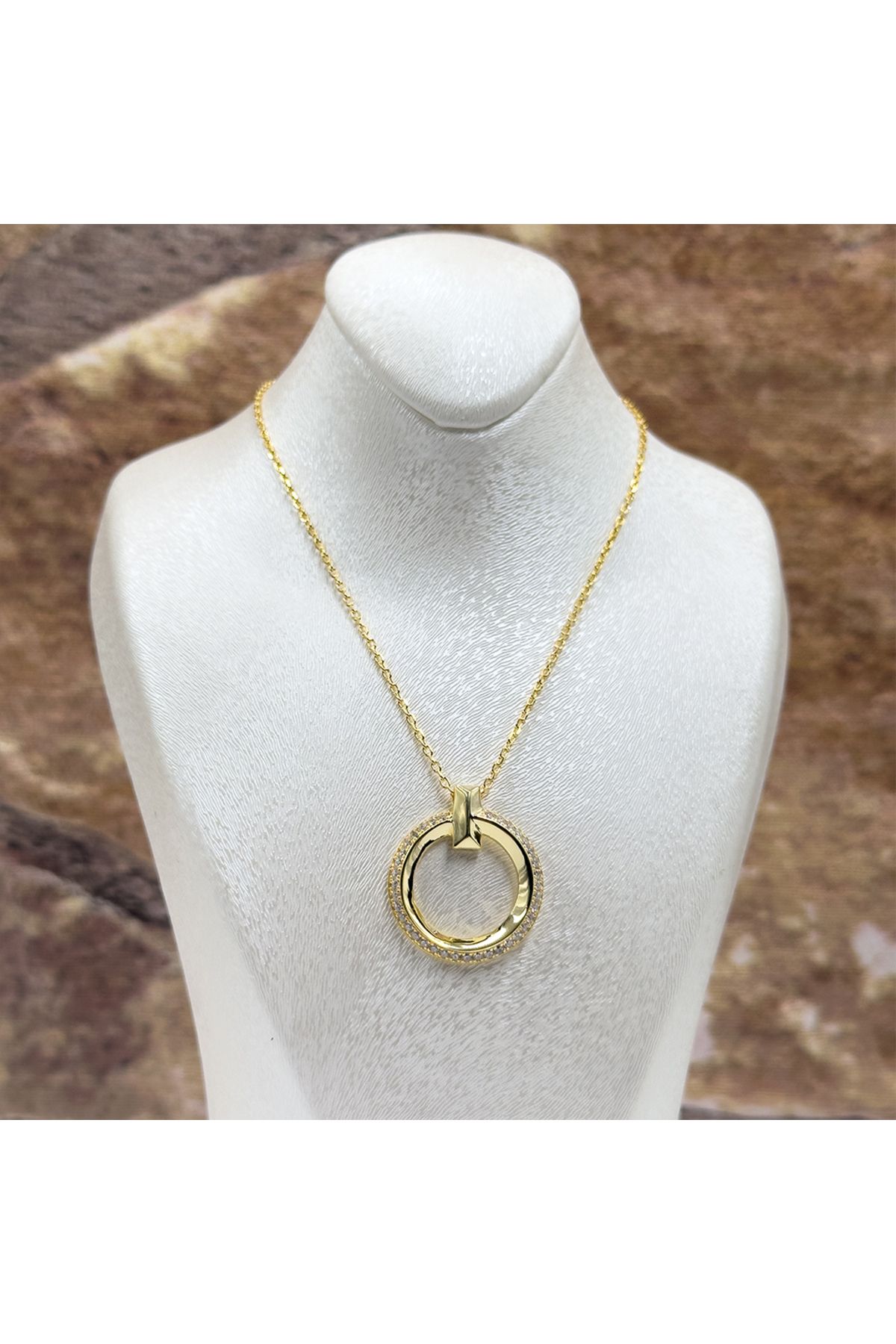 Livora Jewelry Gold Renk Tiffany Gümüş Kolye