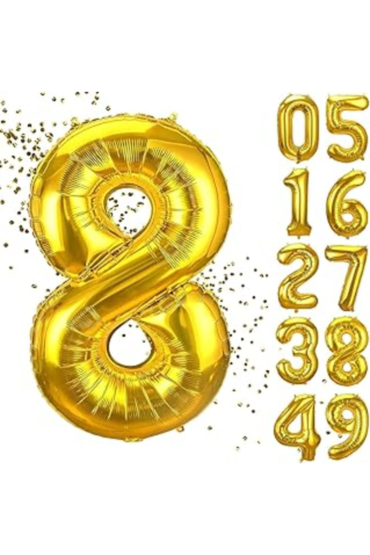 karadağsb Xesha 8 Yaş Doğum Günü Rakamlı Balon Yaş Günü Gold Renk Uçan Balon 102 Cm Doğum Günü Ve Parti Dekor