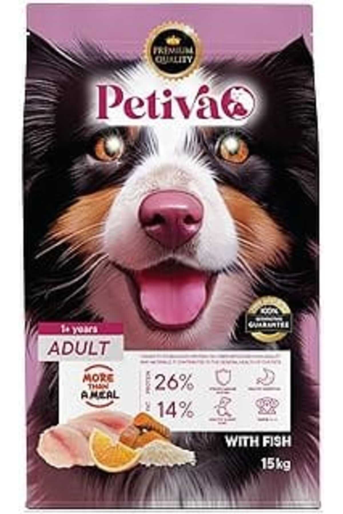 Mu Art Petiva Yetişkin Köpekler İçin Balık Etli Kuru Köpek Maması (15 Kg, Balık)(Geri Iadesi Yoktur)