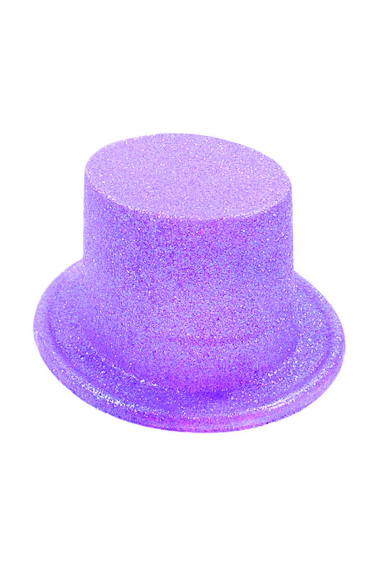 OEM Floresan Mor Renk Simli Uzun Fötr Melon Şapka 12 cm (5024)