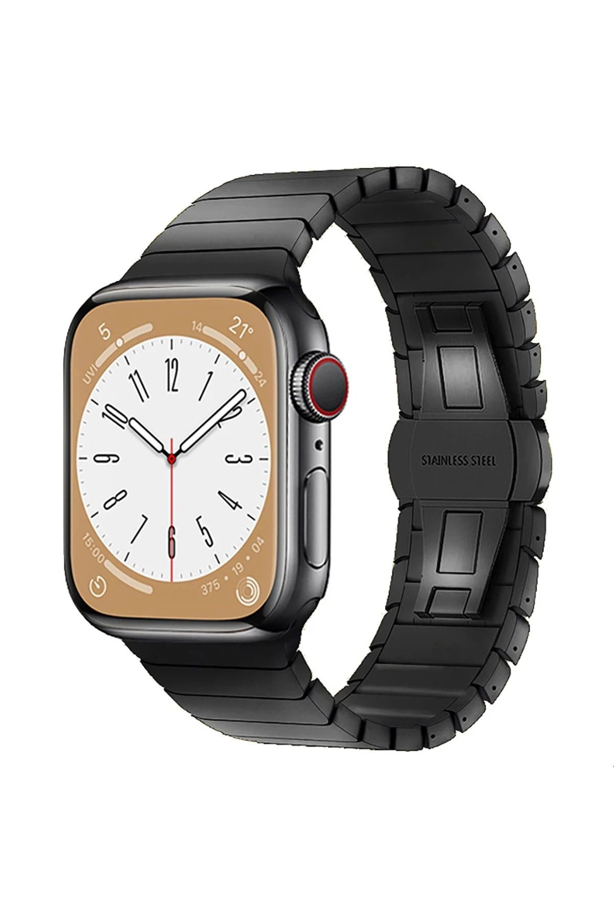 NewFace Apple Watch 42mm KR413 Fine Steel Kordon - Siyah HNZRN