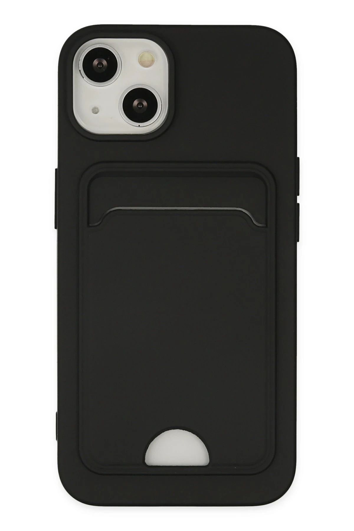 NewFace iPhone 14 Plus Kılıf Kelvin Kartvizitli Silikon - Siyah JOJUA