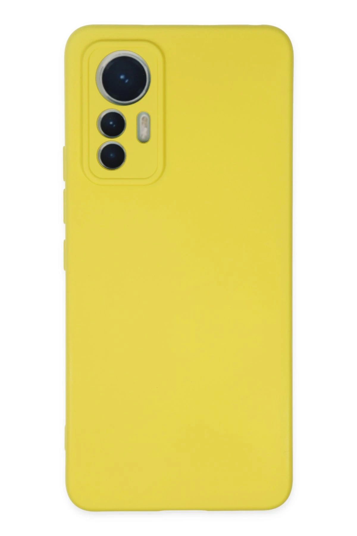 NewFace Xiaomi Mi 12 Lite Kılıf Nano içi Kadife Silikon - Sarı YNSMR