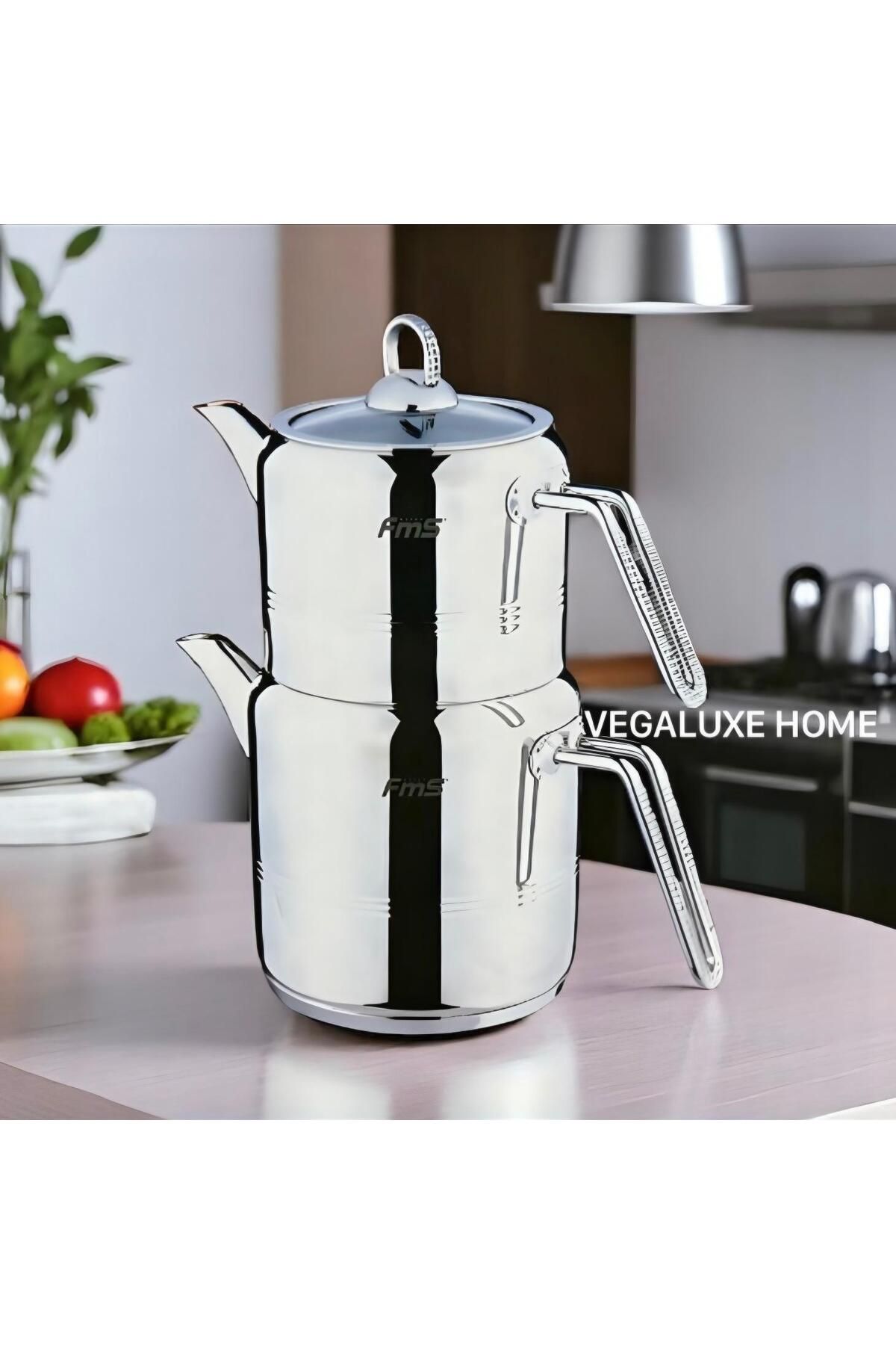 FMS Silindir Büyük Boy Çelik Çaydanlık Silver ( 1,5 L - 3 L )