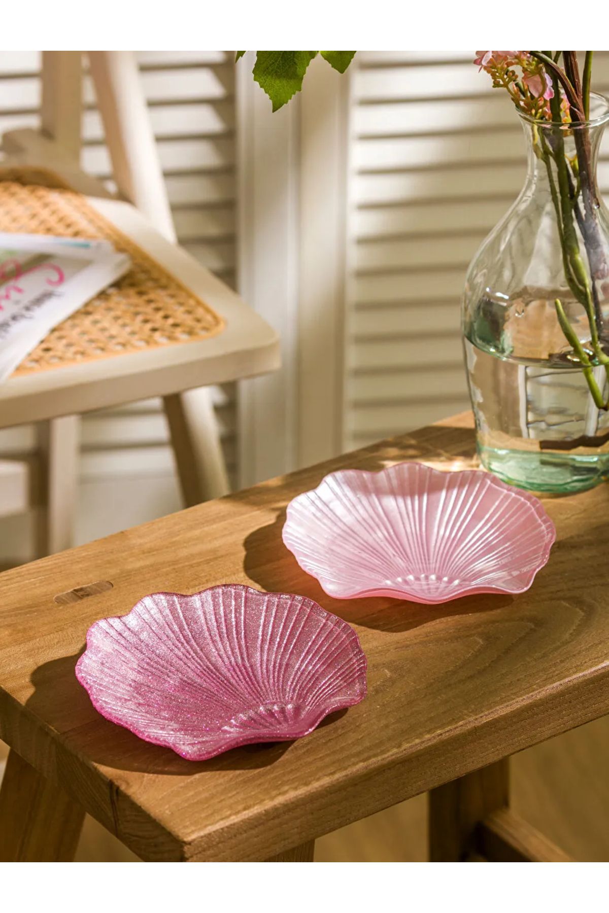 LC Waikiki LCW HOME Pembe Deniz Kabuğu Figürlü Cam Çerezlik 13 cm T T
