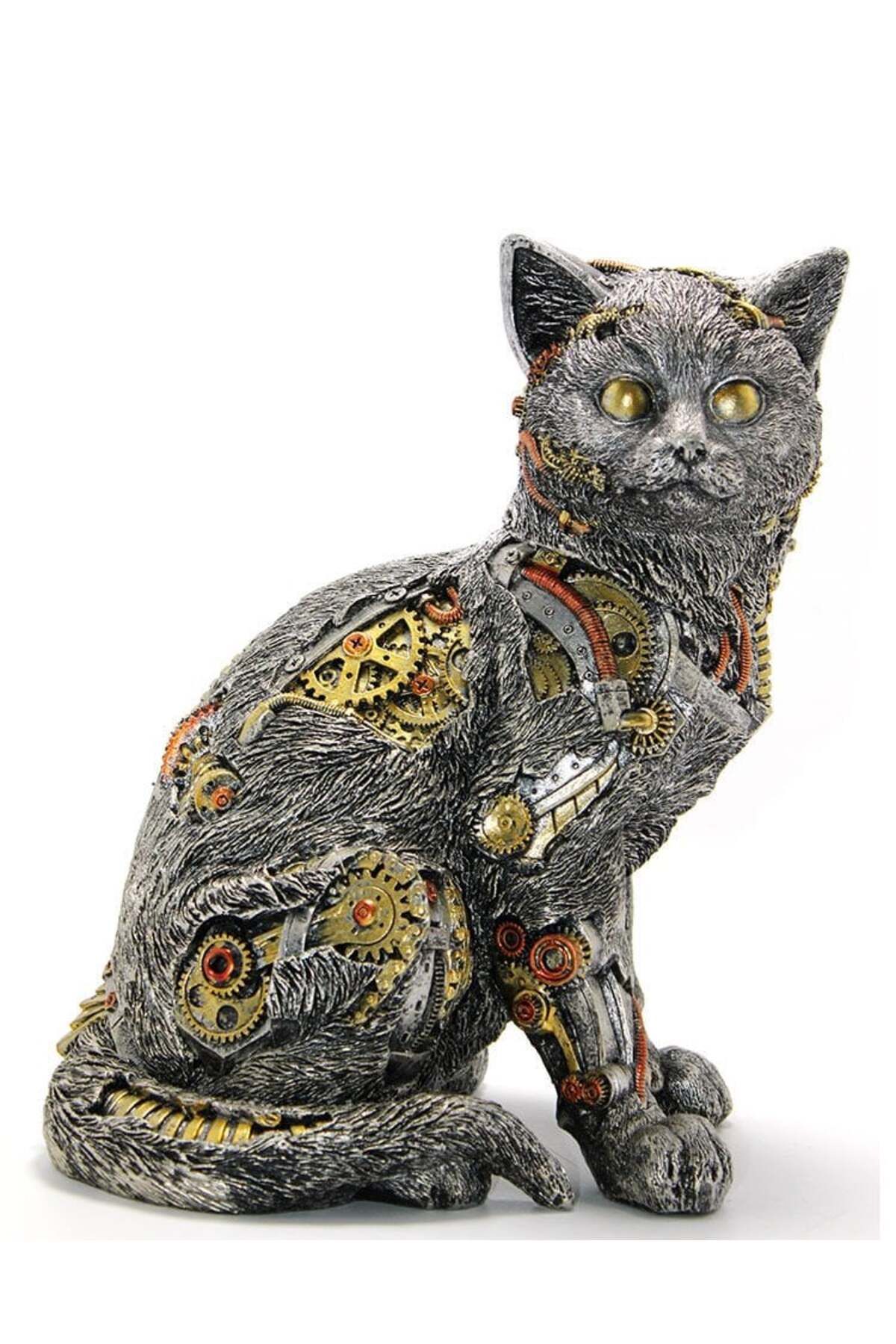 Vexahome Steampunk Polyester Kedi Figürü Model 2