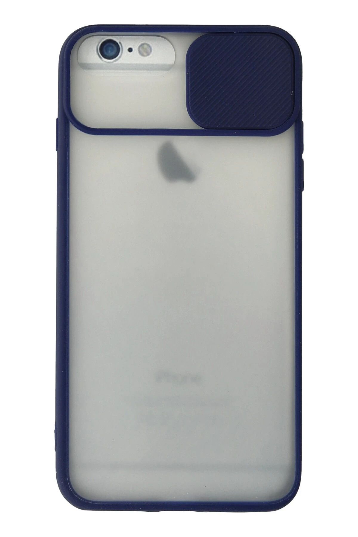 NewFace iPhone 6 Plus Kılıf Palm Buzlu Kamera Sürgülü Silikon - Lacivert NRMSA