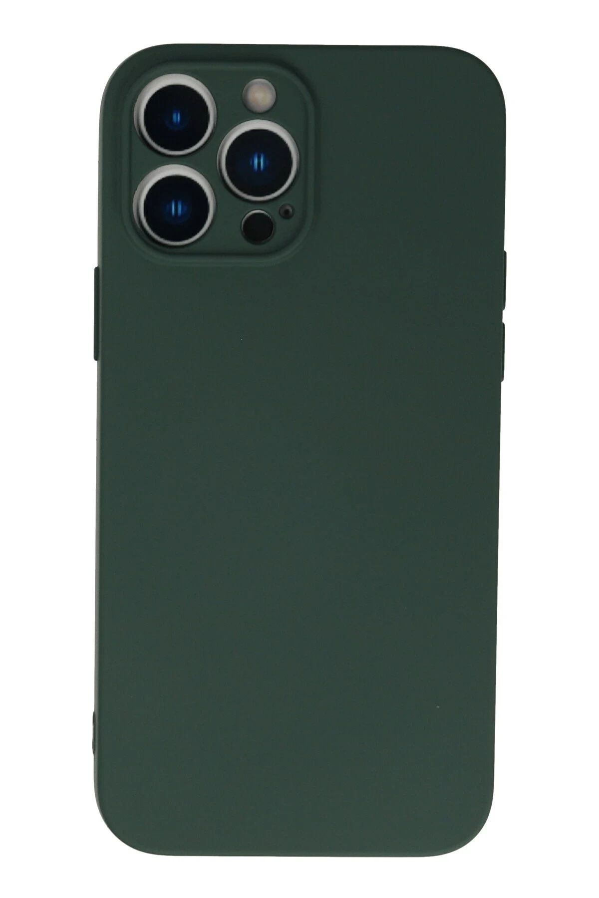 NewFace iPhone 13 Pro Max Kılıf Nano içi Kadife Silikon - Koyu Yeşil NRMSA