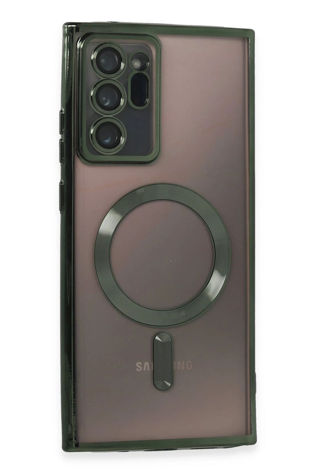 NewFace Samsung Galaxy Note 20 Ultra Kılıf Kross Magneticsafe Kapak - Koyu Yeşil JOJUA