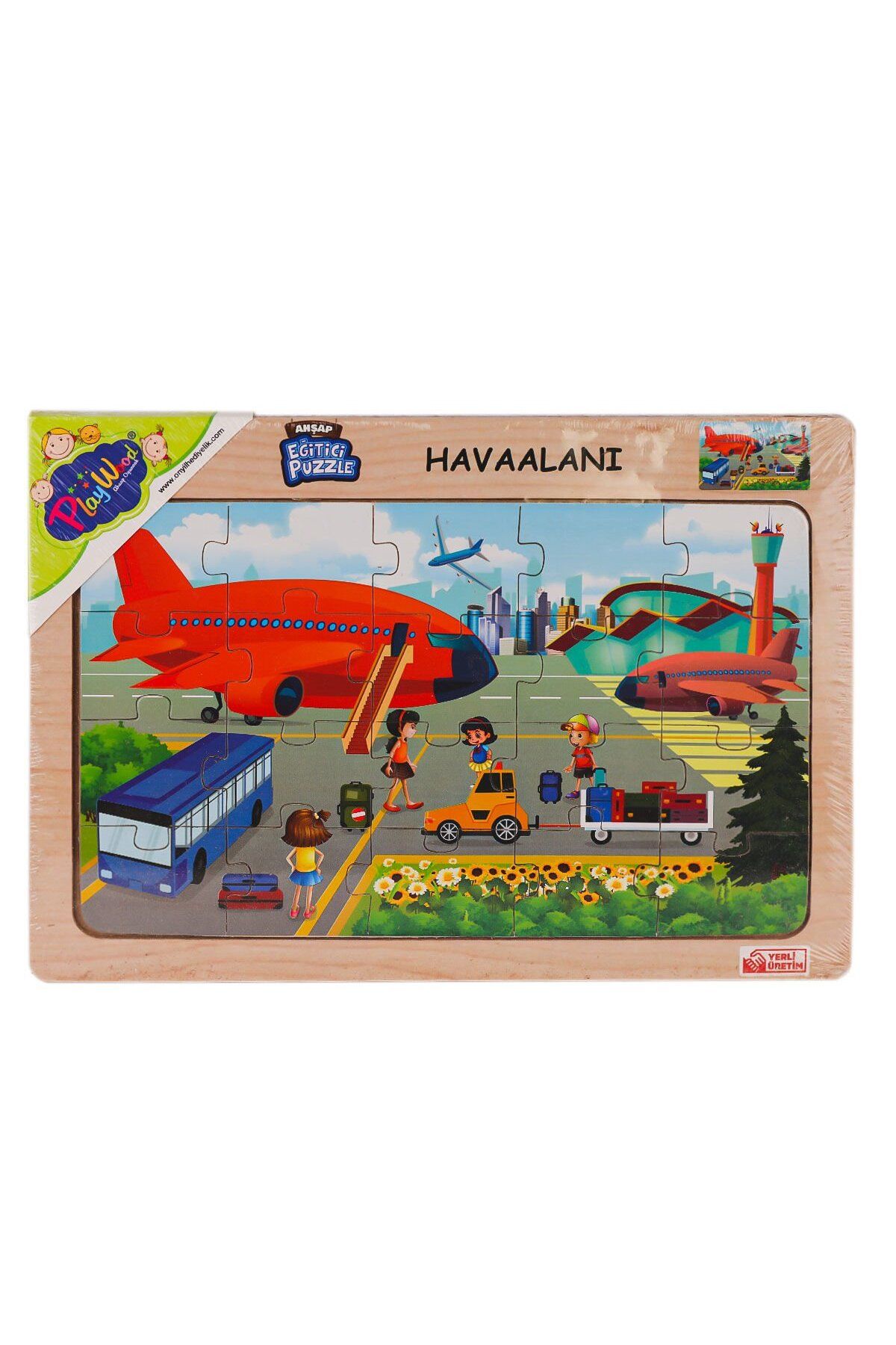 ONYIL ONY-233-234-235-236 Ahşap Eğitici Puzzle Havaalanı -Onyıl Oyuncak