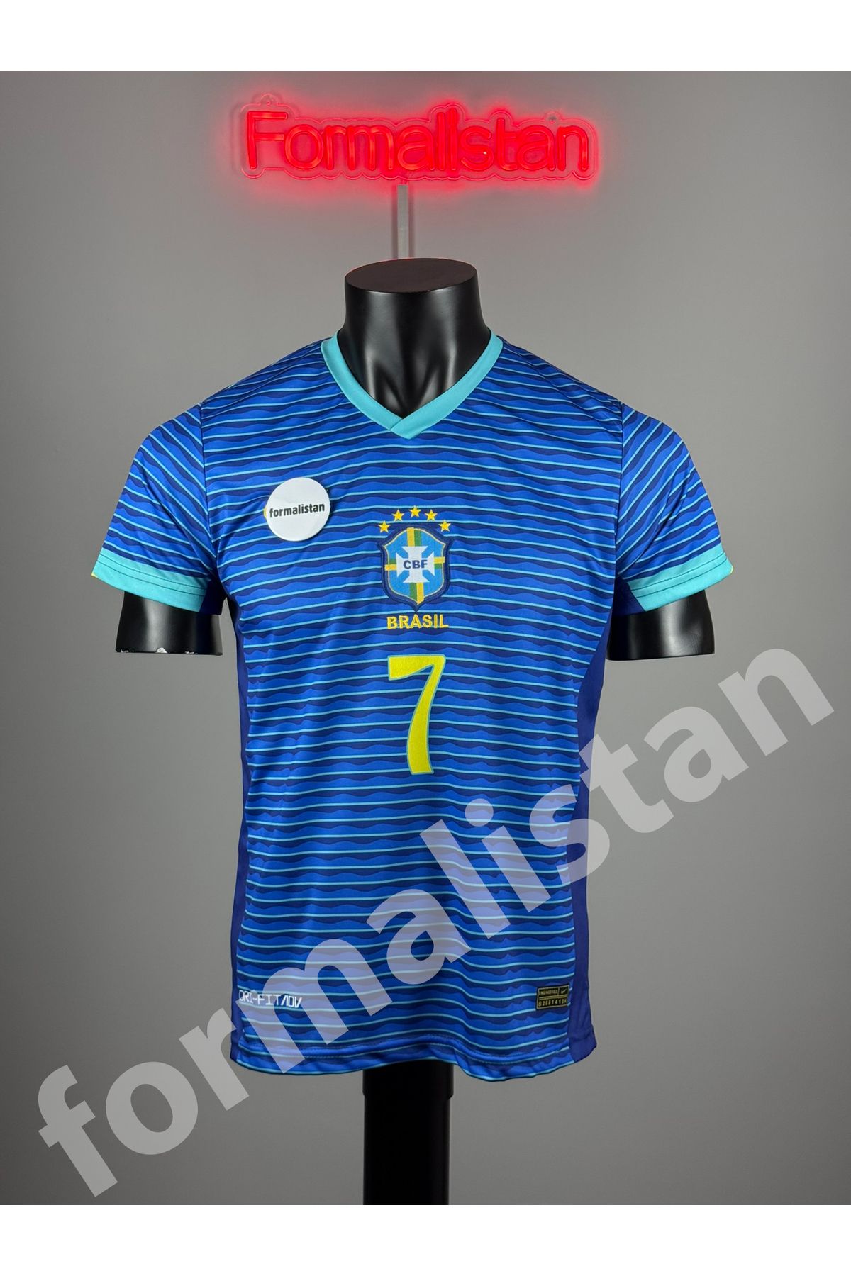 Quaxram Brêzilya Vini JR Milli Takım Yetişkin Futbol Forması - Mavi