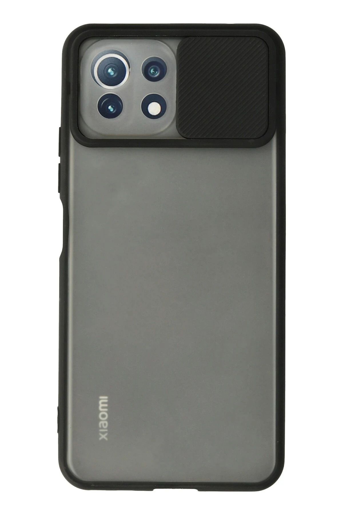 NewFace Xiaomi Mİ 11 Lite Kılıf Palm Buzlu Kamera Sürgülü Silikon - Siyah JOJUA