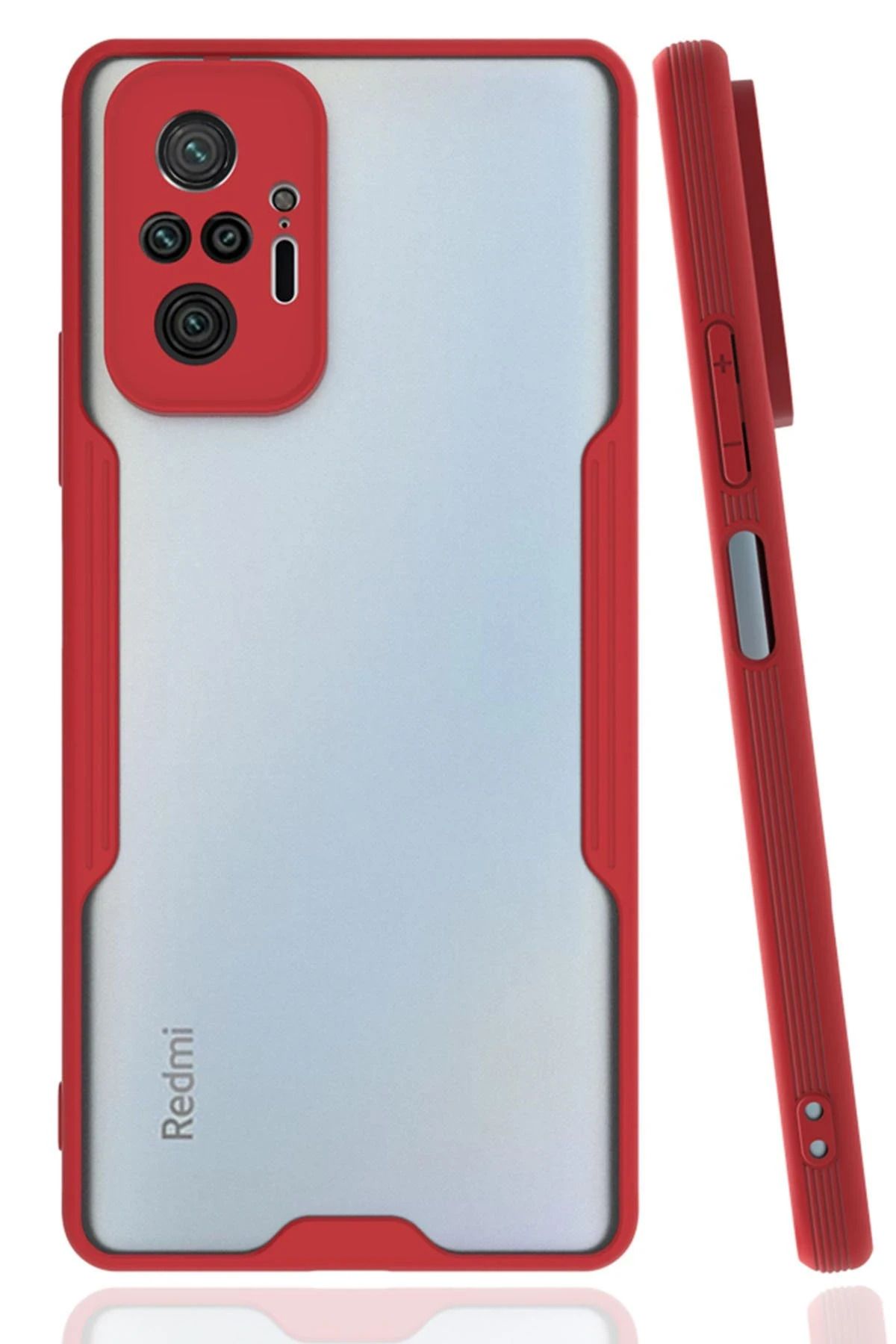 NewFace Xiaomi Redmi Note 10 Pro Kılıf Platin Silikon - Kırmızı JOJUA