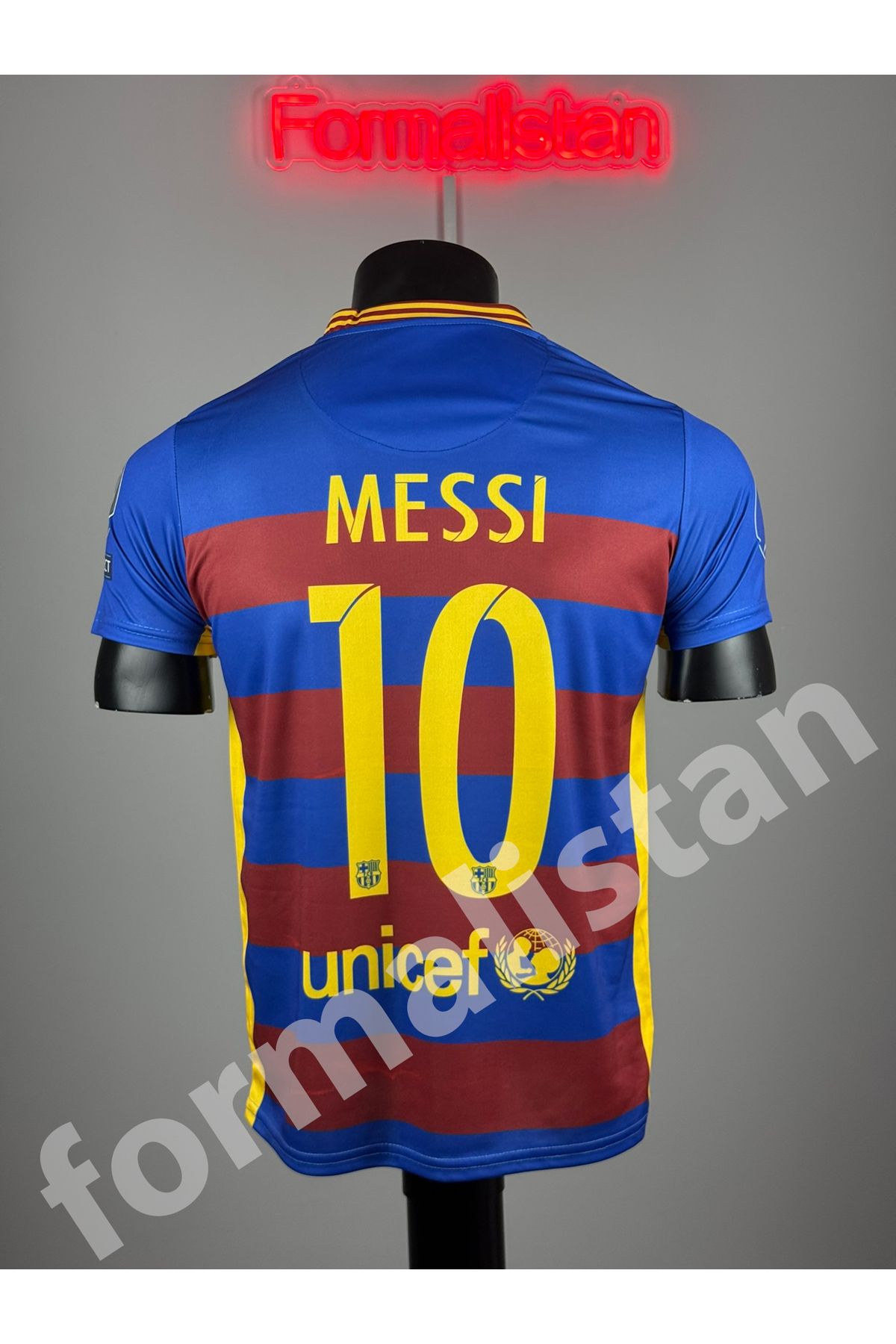 Quaxram Bârce.lona 2015 MESSİ Futbol Forması - BORDO MAVİ