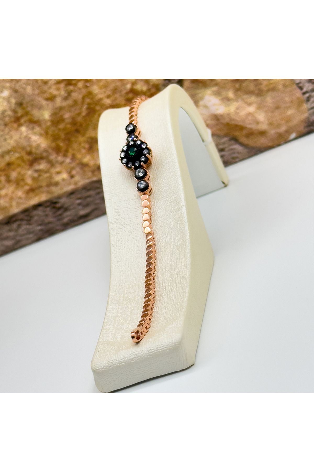 Livora Jewelry Rosegold Elmas Modeli Gümüş Bileklik
