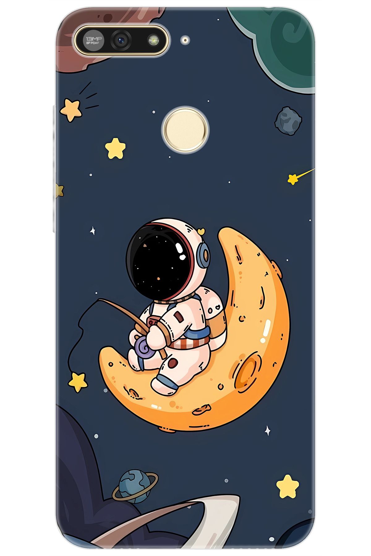 Ceppare Honor 7A (AUM-L29) Uyumlu Kılıf Desen Baskılı Silikon Astronot STK:698 CP-SmcFvVJ