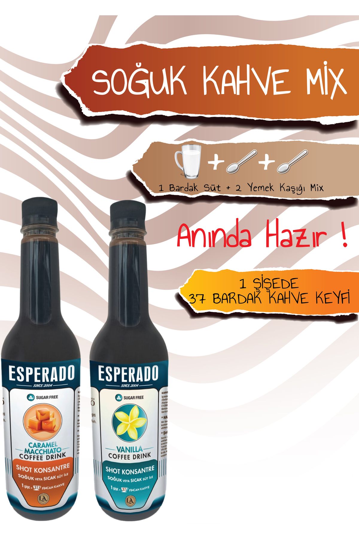 ESPERADO VANİLYA*KARAMEL AROMALI SOĞUK KAHVE MİX 2 Lİ SET 750 ML