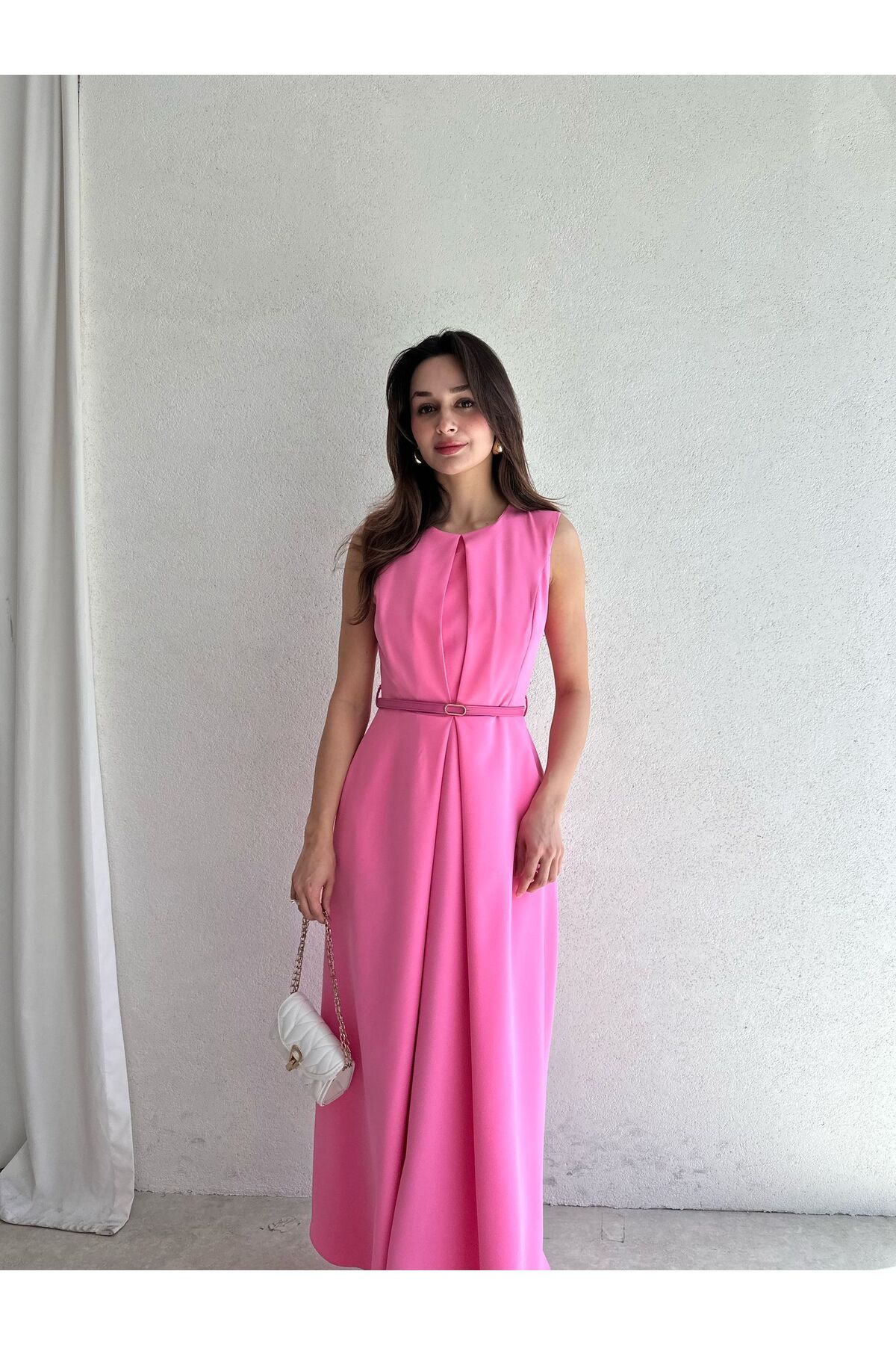 Mooi Butik ADMİRE Maxi Elbise 7430 - Pembe