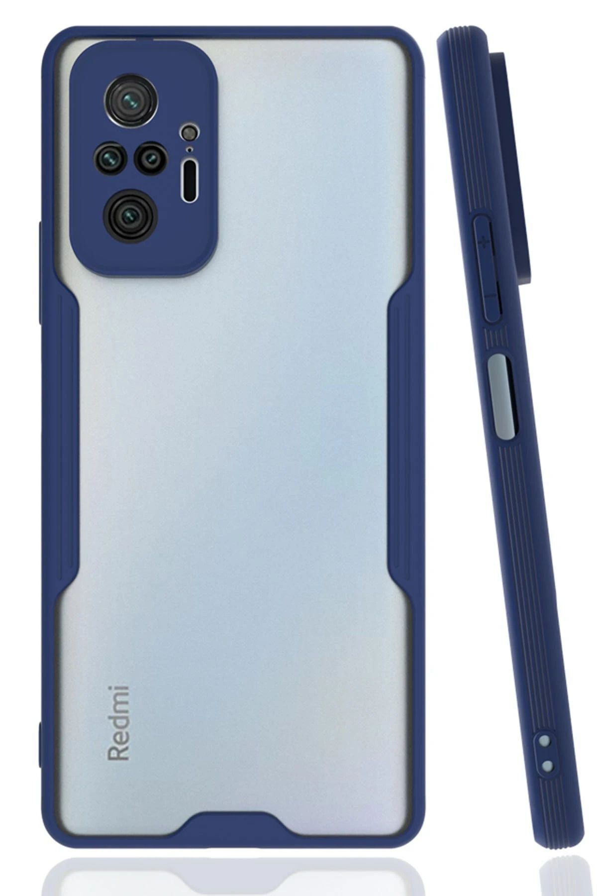 NewFace Xiaomi Redmi Note 10 Pro Kılıf Platin Silikon - Lacivert DRSTR