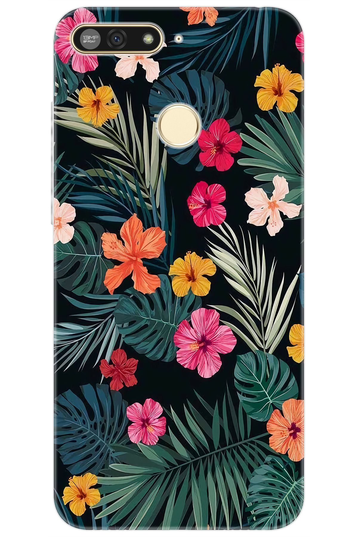 Ceppare Honor 7A (AUM-L29) Uyumlu Kılıf Desen Baskılı Silikon Çiçekler STK:632 CP-IkkgJbI