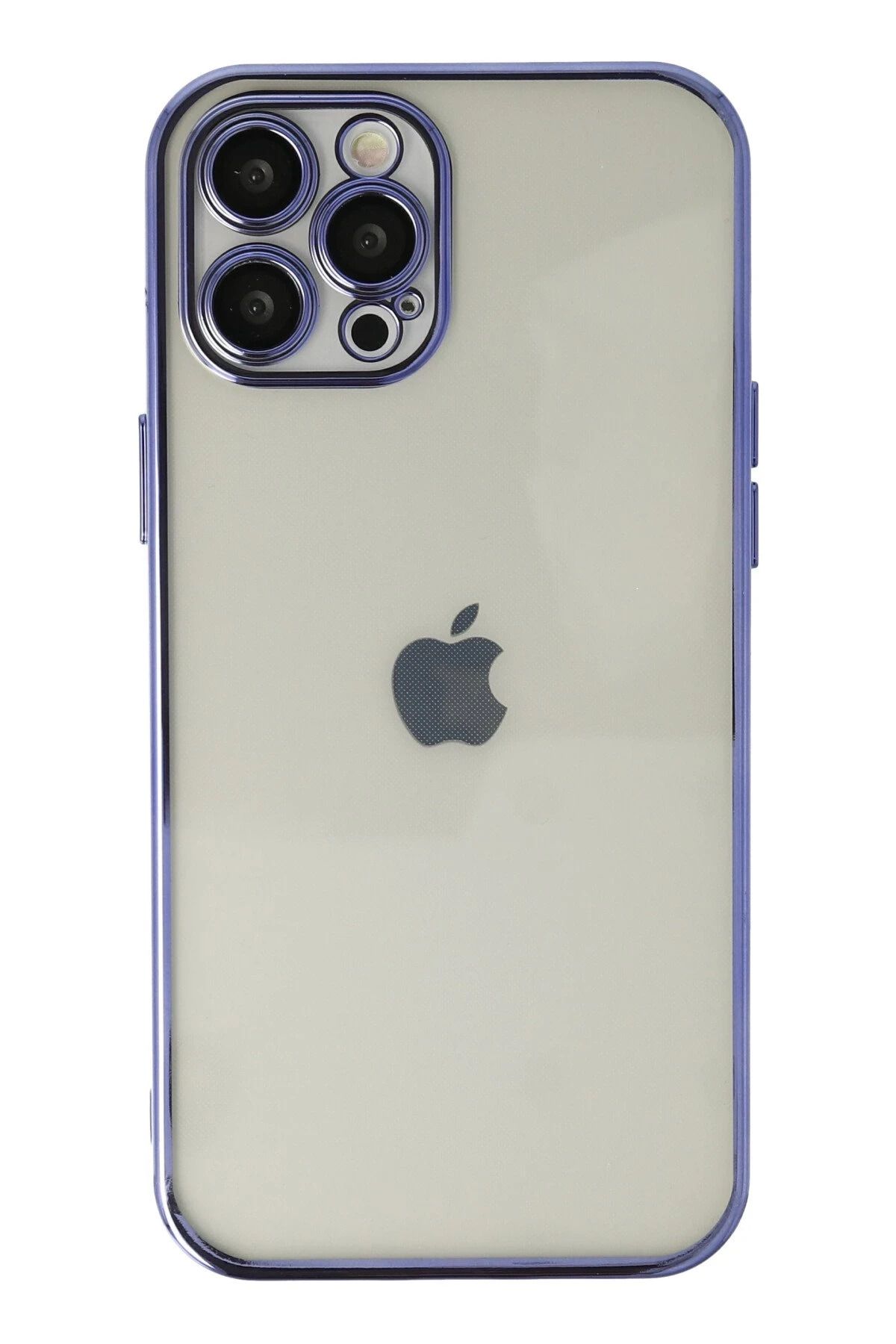 NewFace iPhone 12 Pro Kılıf Lensli Silikon - Mor FERRG
