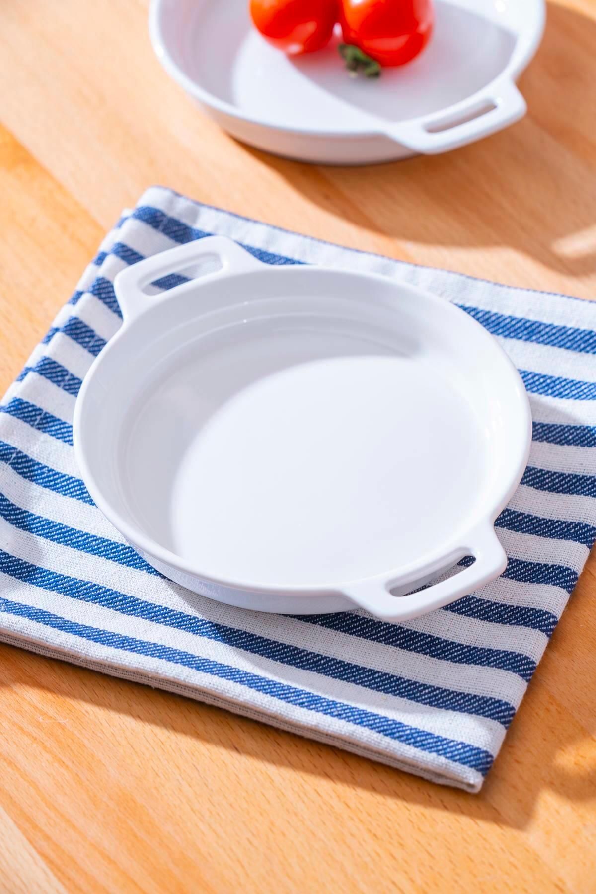 şirin eşyalarım Porselen Yuvarlak Kulplu Basık Büyük Boy Meze Tabak 14 cm / 1 Adet