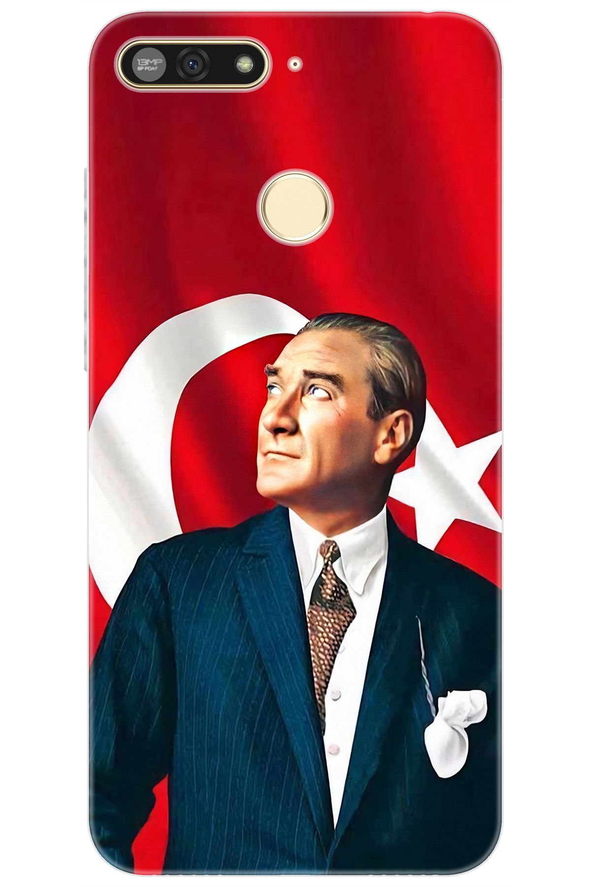 Ceppare Honor 7A (AUM-L29) Uyumlu Kılıf Desen Baskılı Silikon Atatürk STK:105 CP-wX2Jvpl