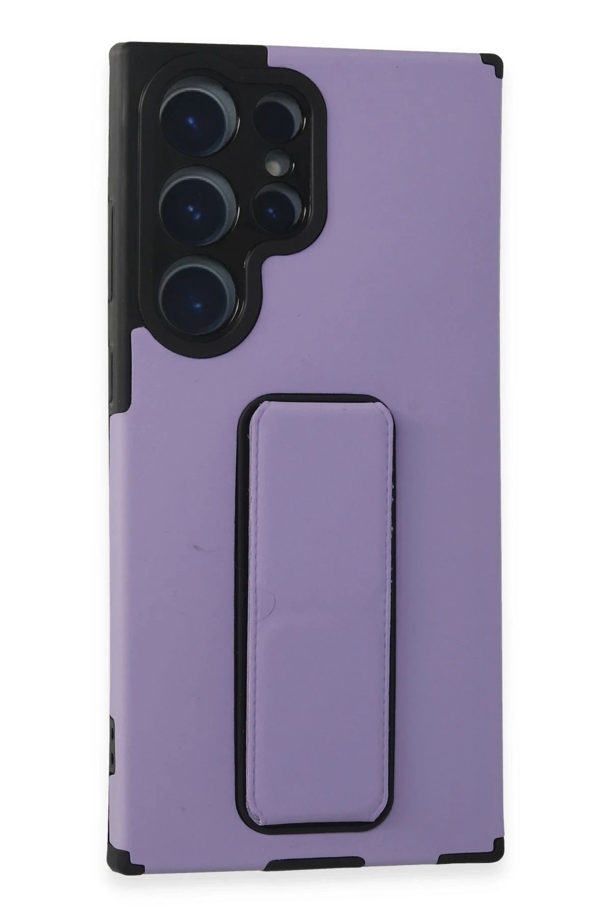 NewFace Samsung Galaxy S23 Ultra Kılıf Mega Standlı Silikon - Lila HNZRN