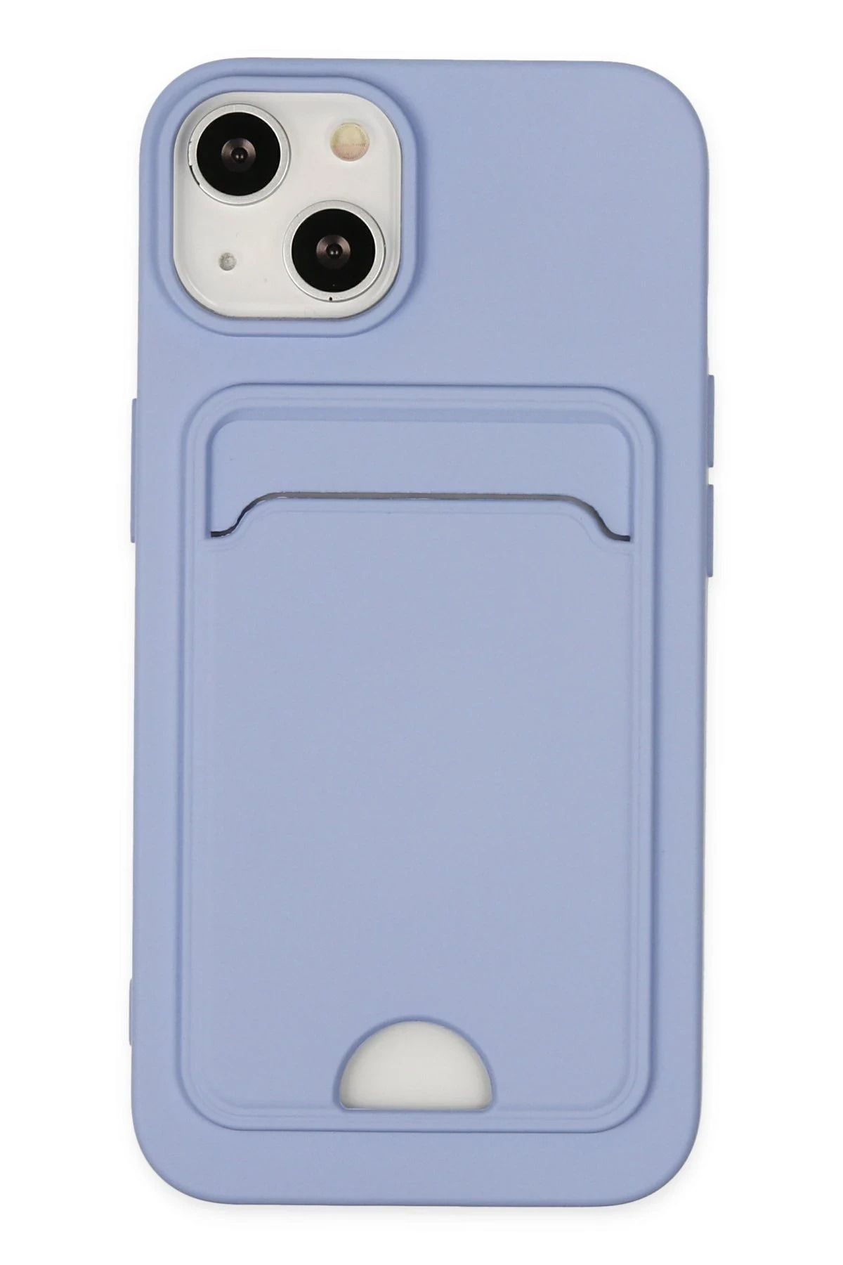 NewFace iPhone 14 Plus Kılıf Kelvin Kartvizitli Silikon - Lila YNSMR