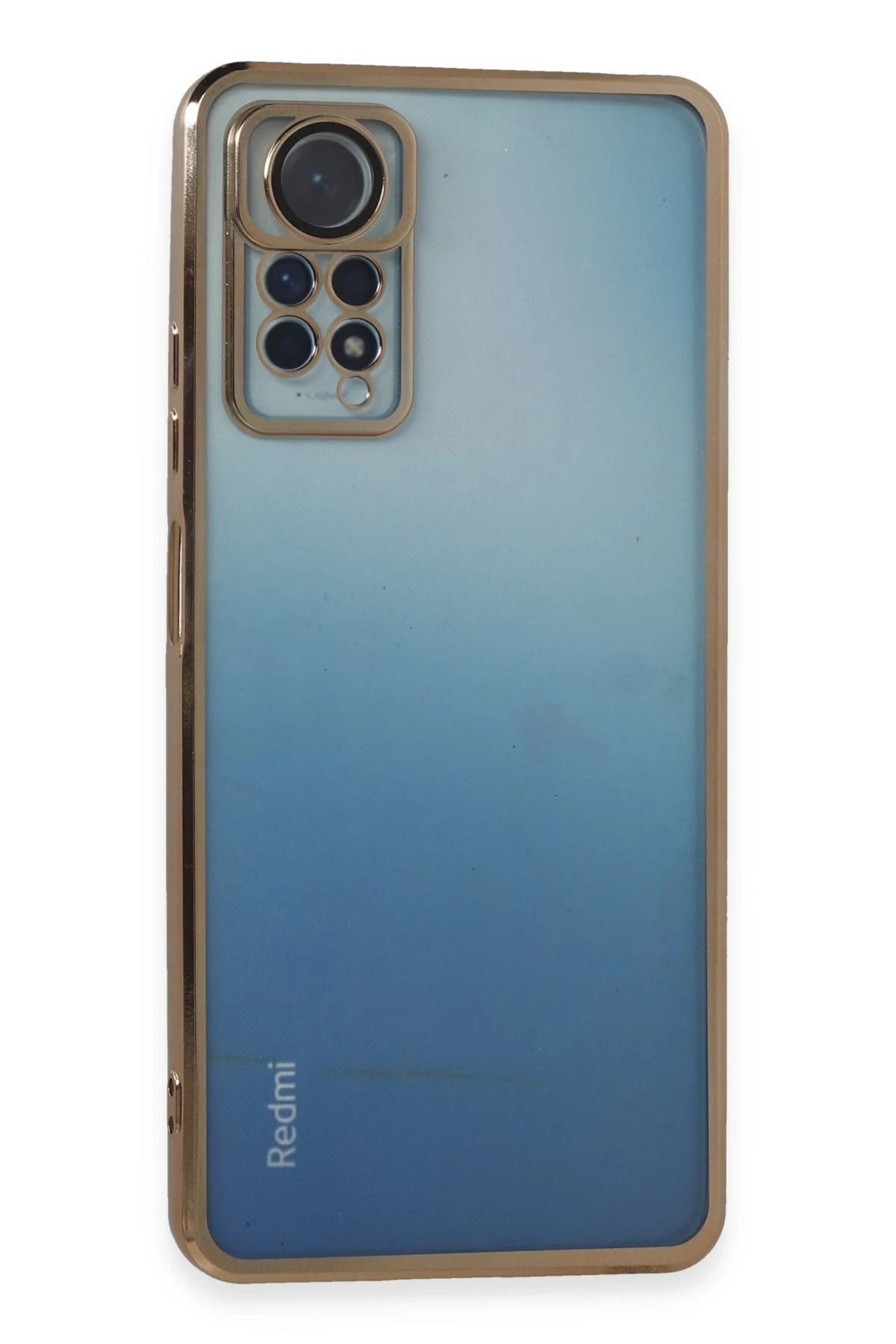 NewFace Xiaomi Redmi Note 11 Pro Kılıf Lensli Silikon - Gold JOJUA