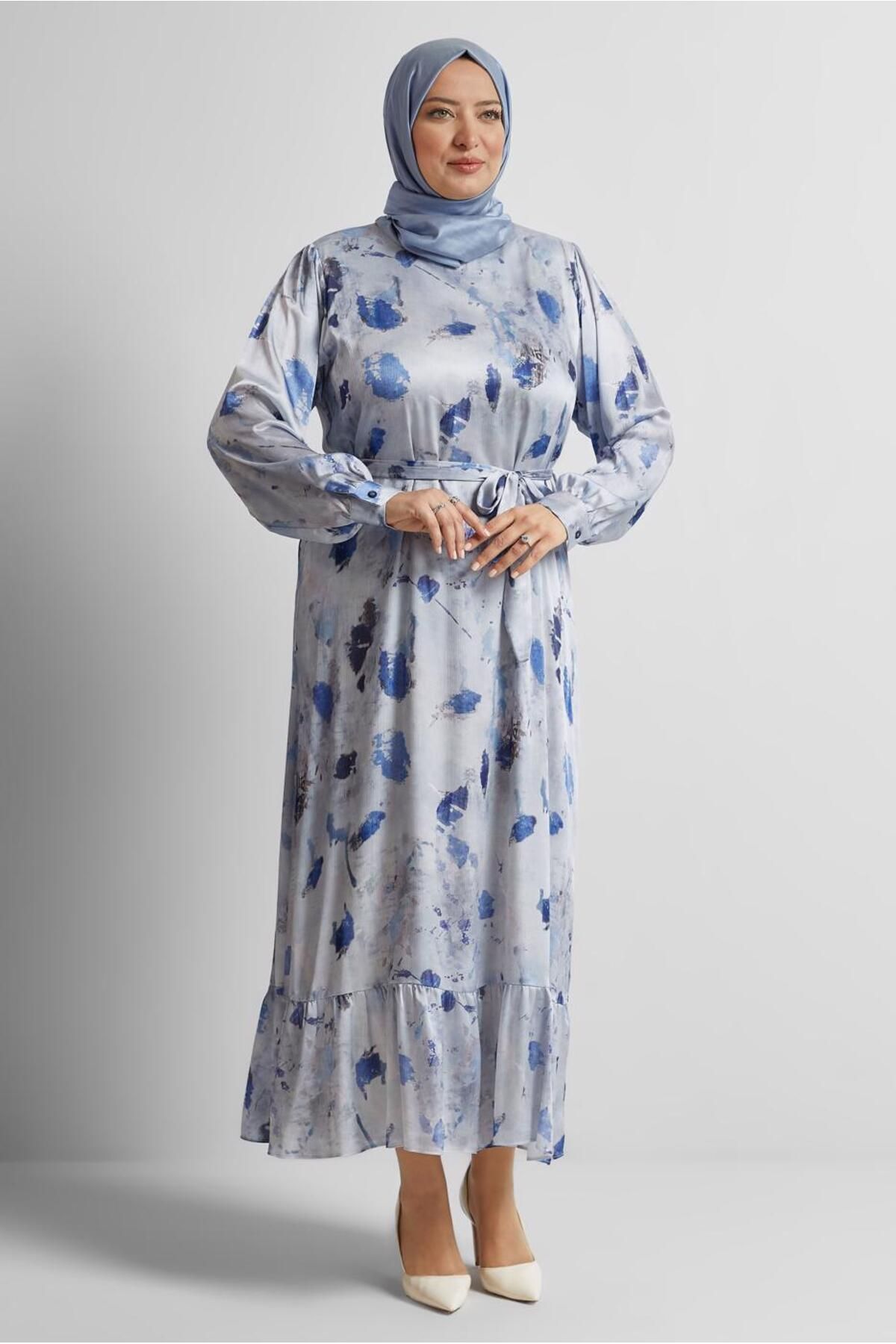 Alvina DESENLİ SATEN ELBİSE 20727