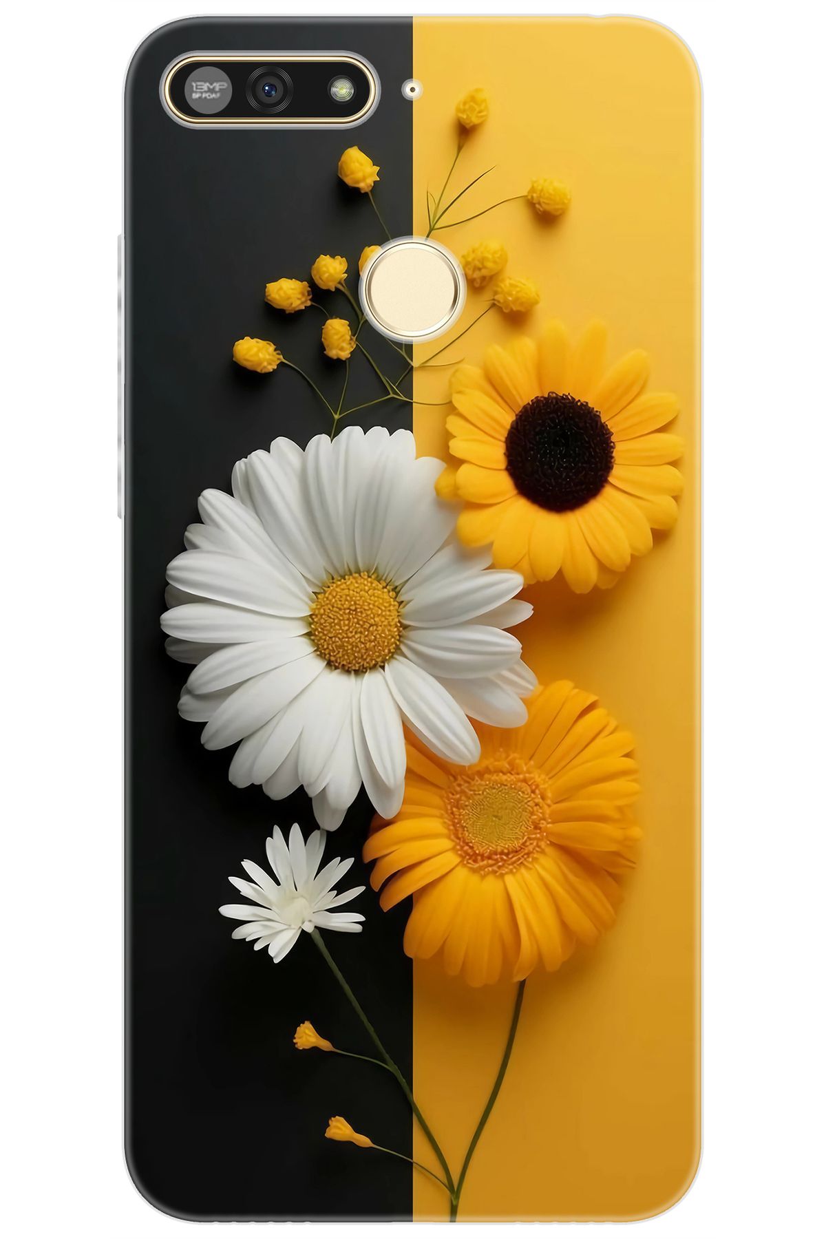 Ceppare Honor 7A (AUM-L29) Uyumlu Kılıf Desen Baskılı Silikon Papatya Serisi STK:737 CP-zFfEhwD
