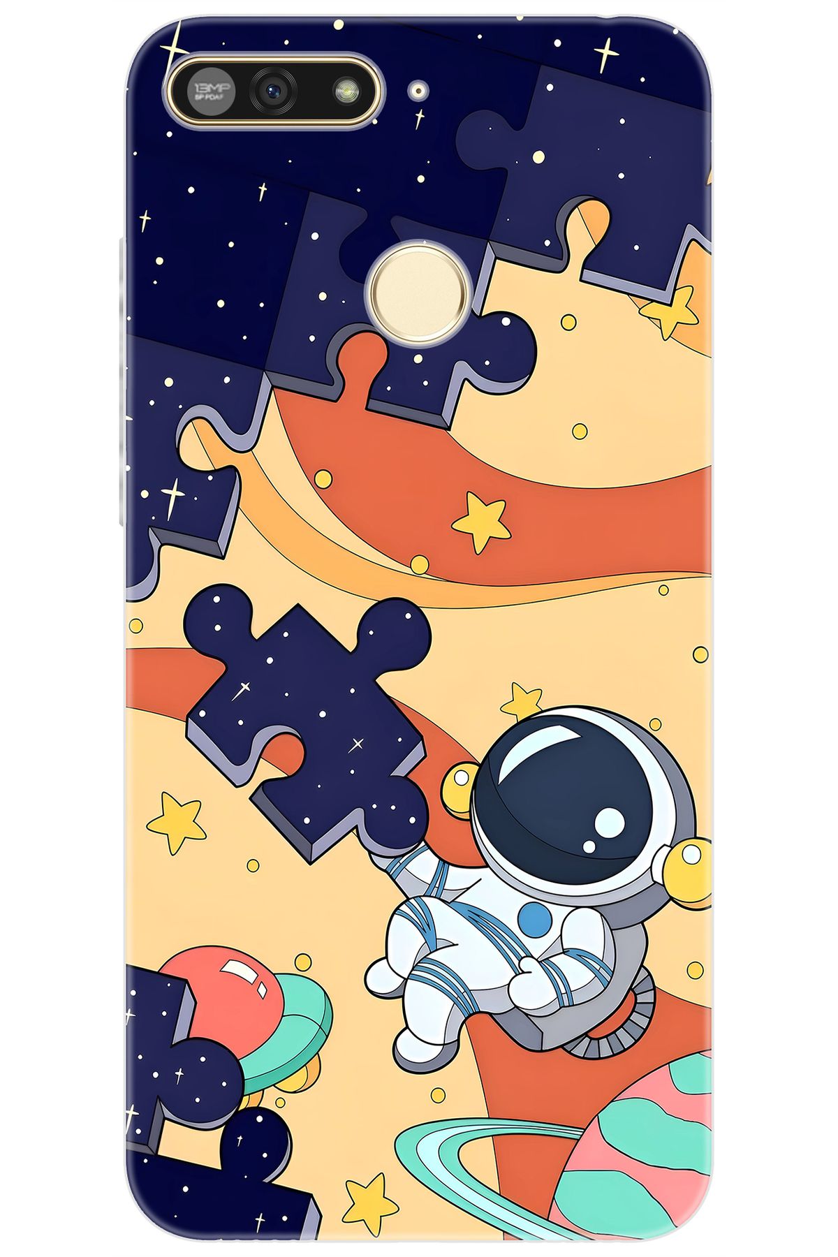 Ceppare Honor 7A (AUM-L29) Uyumlu Kılıf Desen Baskılı Silikon Astronot STK:646 CP-AdNZZvg