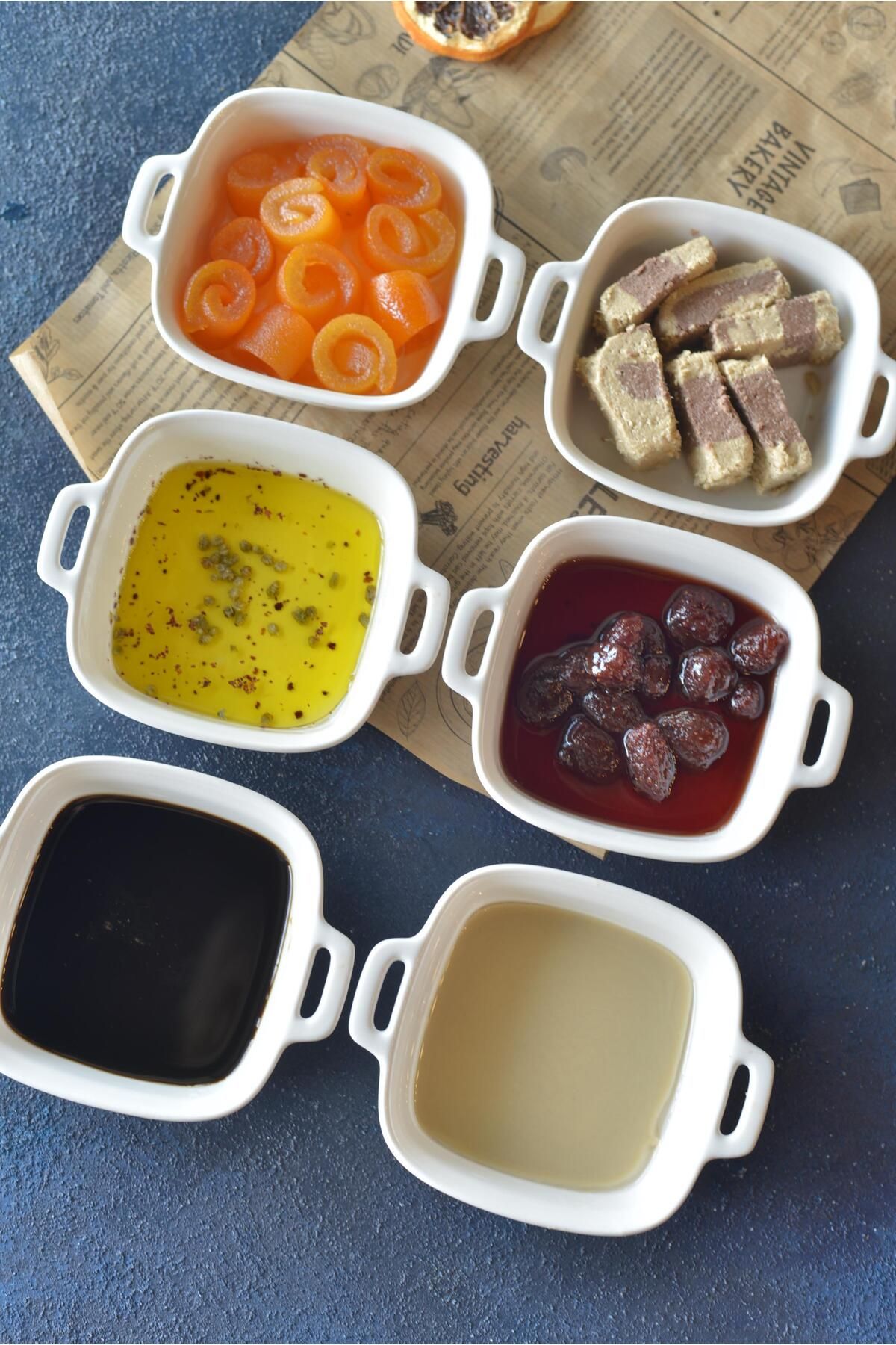 şirin eşyalarım Porselen Kare Kulplu Derin Küçük Boy Meze Tabak 10 cm / 1 Adet