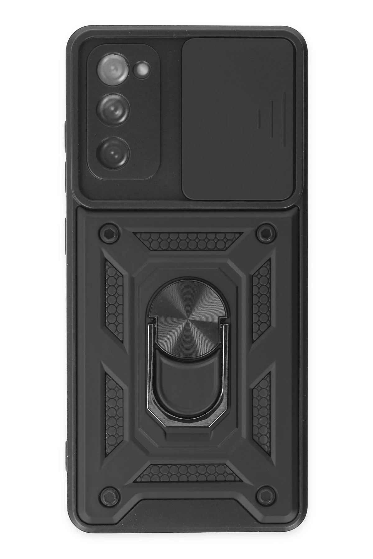NewFace Samsung Galaxy S20 FE Kılıf Pars Lens Yüzüklü Silikon - Siyah JOJUA