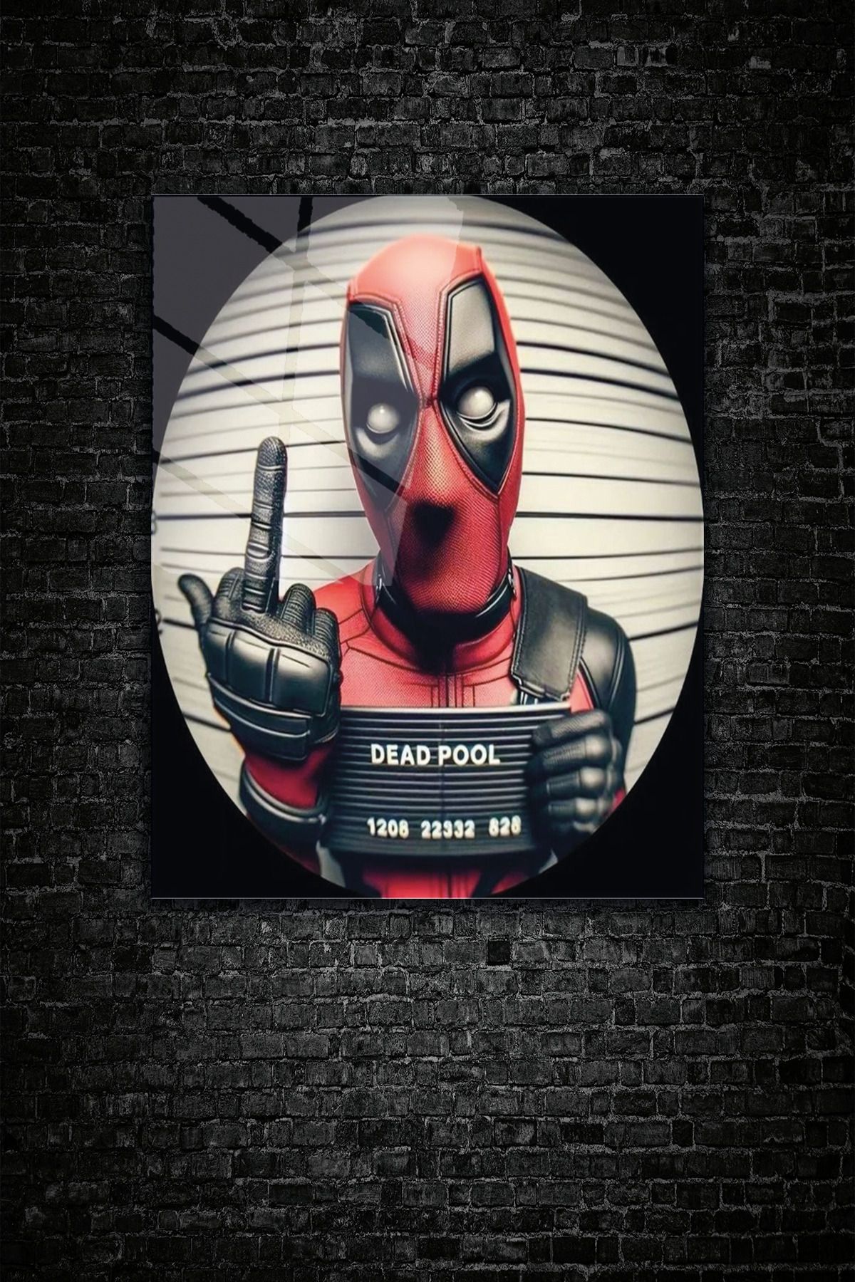 z zizuph Dead Pool Film Temalı, Mizah, 4 mm Temperli Kırılmaz Cam Tablo