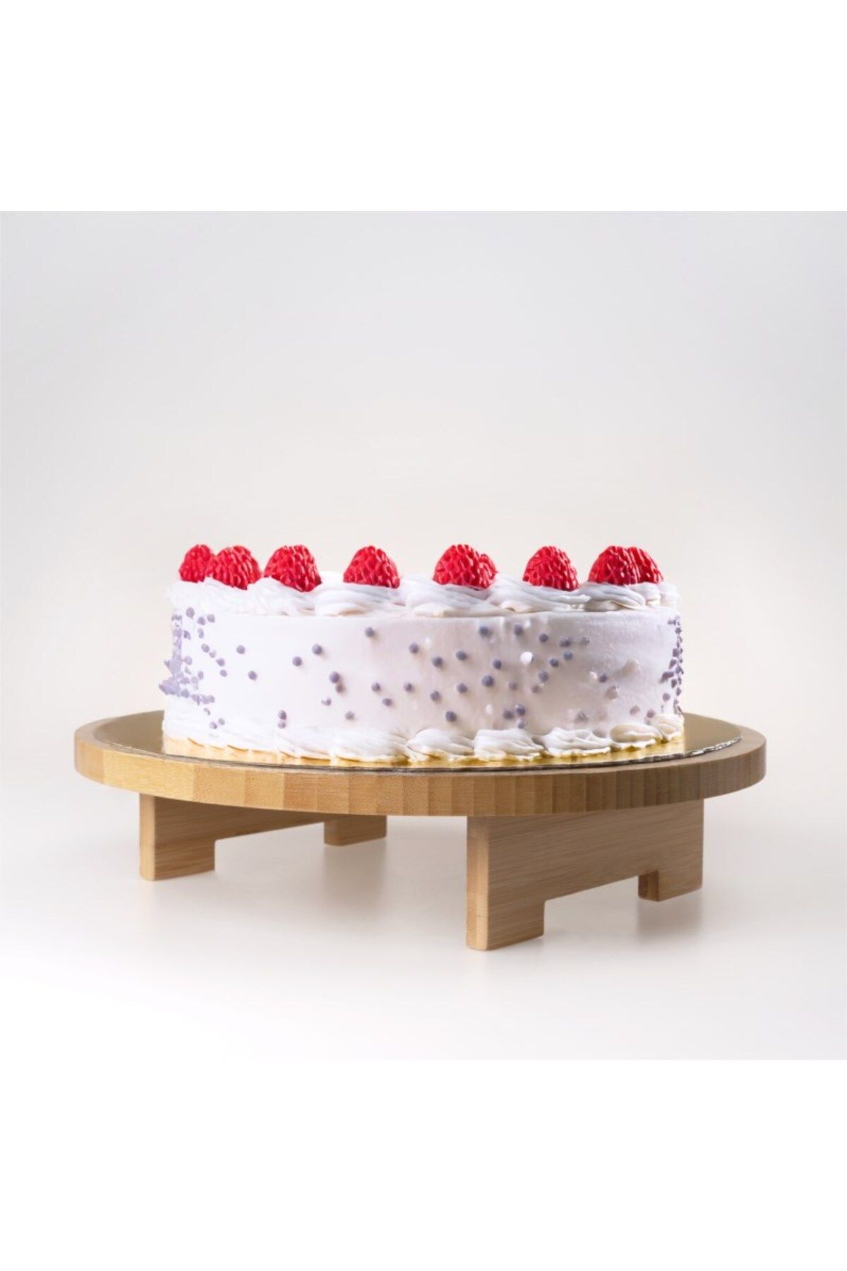 Hinora Bambu Ayaklı Yuvarlak Sunumluk Büyük Boy 33x7,5cm TEKLİ
