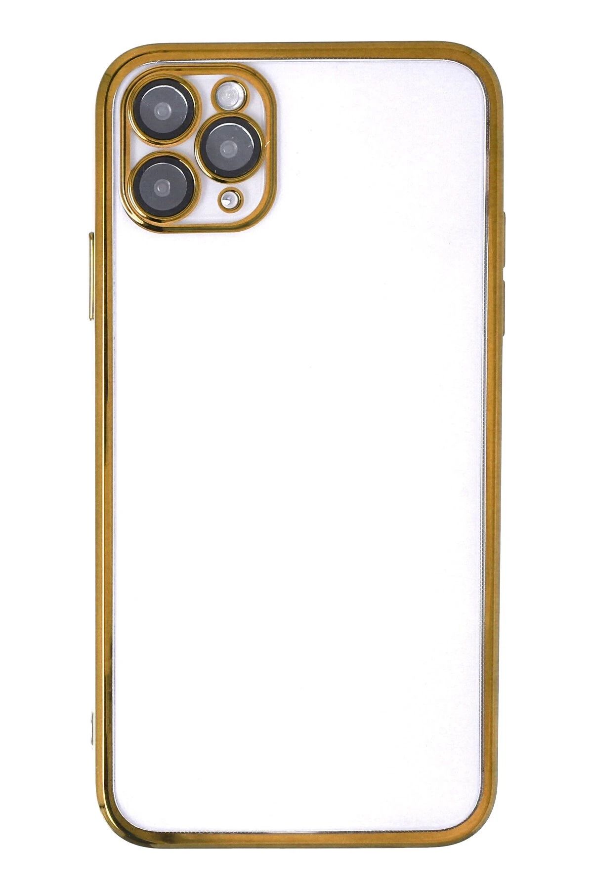 NewFace iPhone 11 Pro Kılıf Lensli Silikon - Gold FERRG