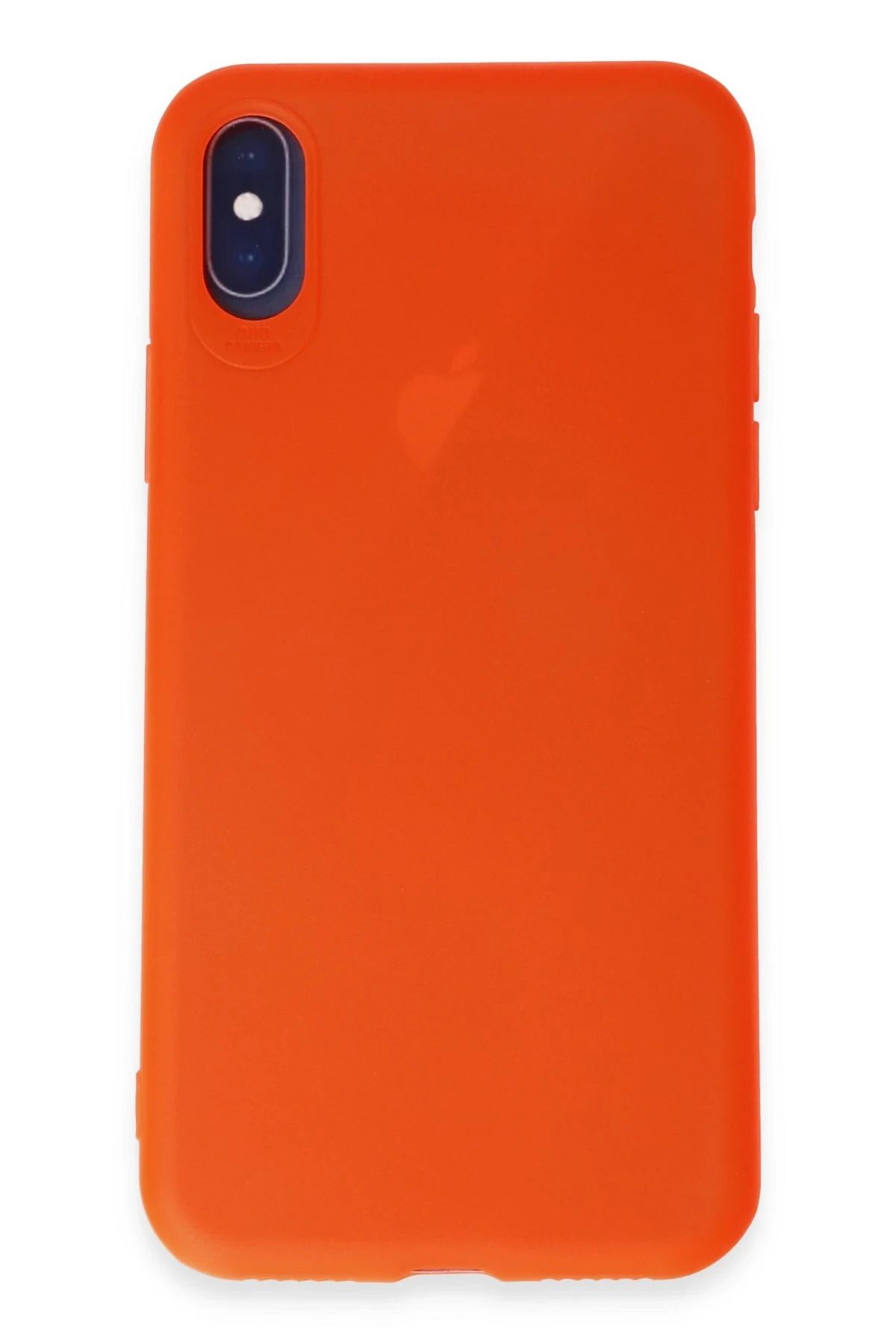 NewFace iPhone X Kılıf First Silikon - Parlak Turuncu NRMSA