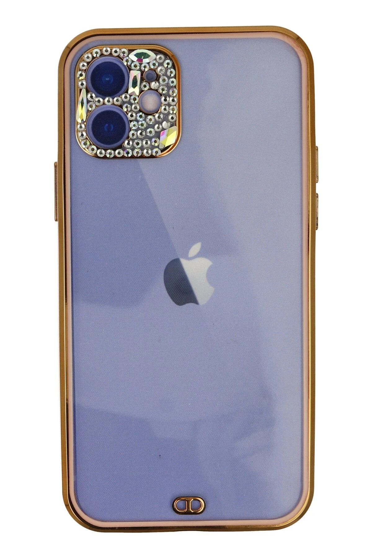 NewFace iPhone 12 Kılıf Liva Taşlı Silikon - Pembe HNZRN