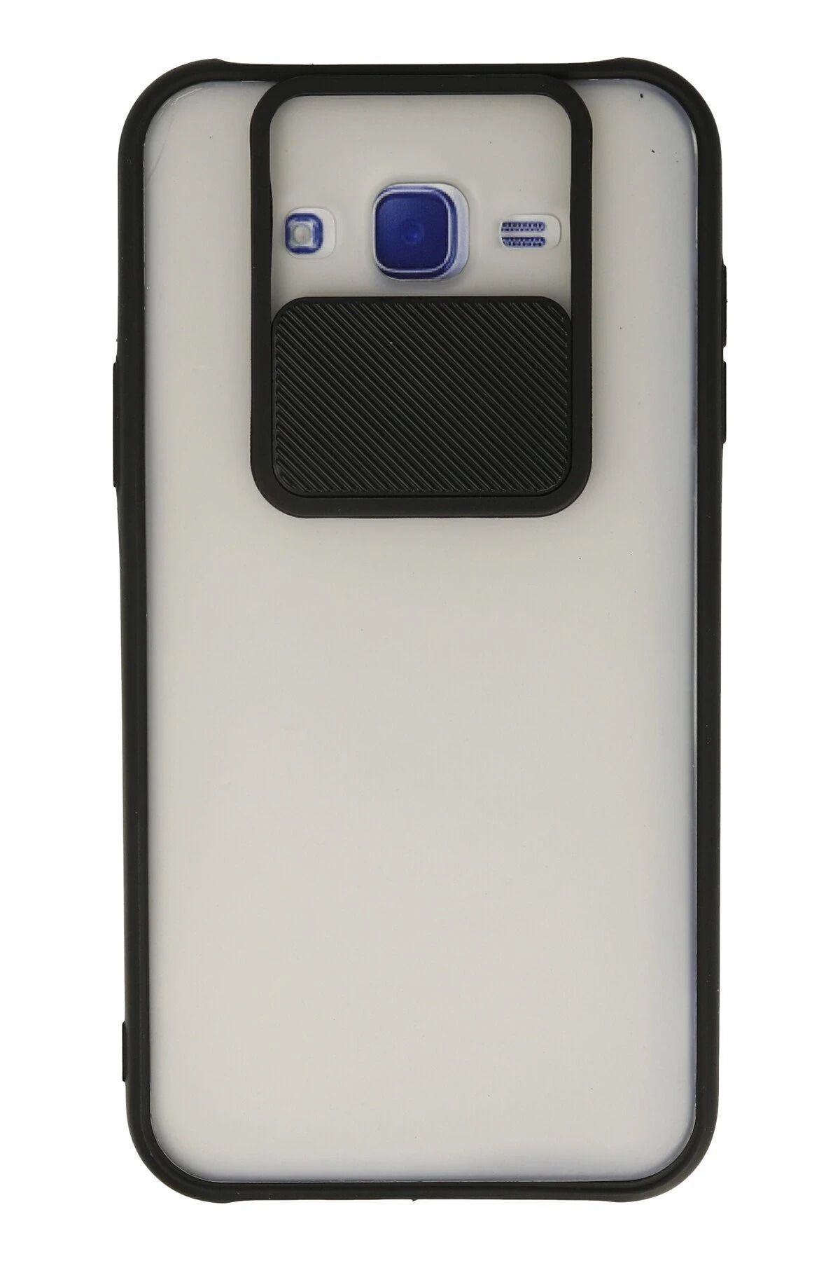 NewFace Samsung Galaxy J7 Kılıf Palm Buzlu Kamera Sürgülü Silikon - Siyah NRMSA