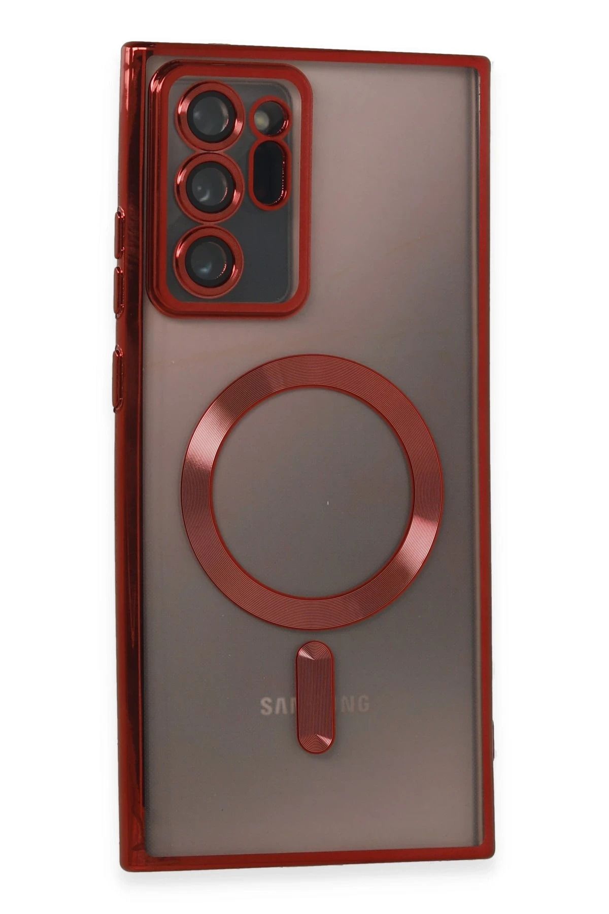 NewFace Samsung Galaxy Note 20 Ultra Kılıf Kross Magneticsafe Kapak - Kırmızı JOJUA