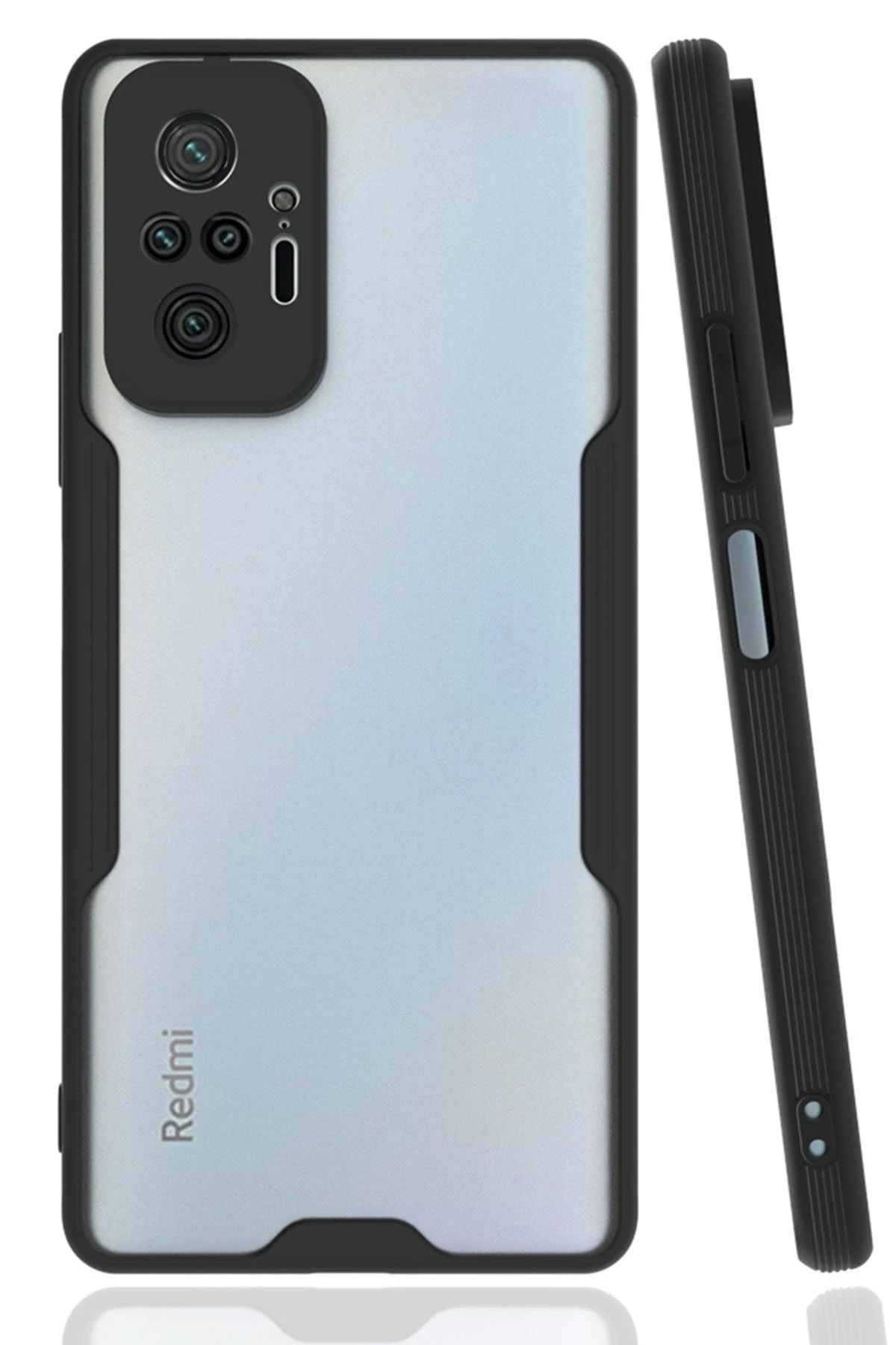 NewFace Xiaomi Redmi Note 10 Pro Kılıf Platin Silikon - Siyah NRMSA