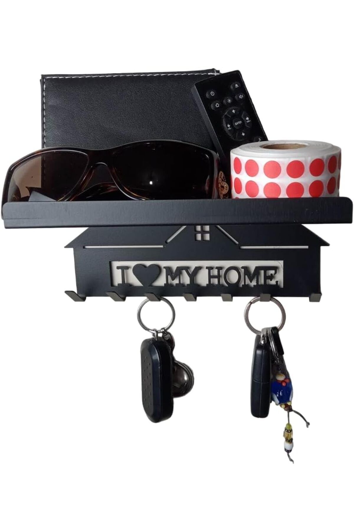 STOREMAX nffashopm Anahtar Askılığı My Home Vidalı Mat Siyah