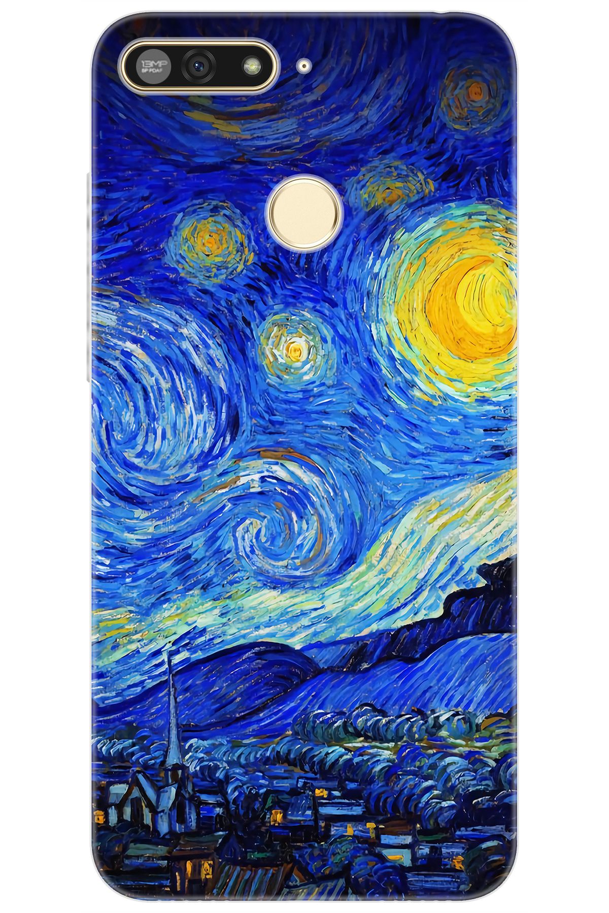 Ceppare Honor 7A (AUM-L29) Uyumlu Kılıf Desen Baskılı Silikon Starry Night Yıldızlı Gece STK:757 CP-XaWTLaa